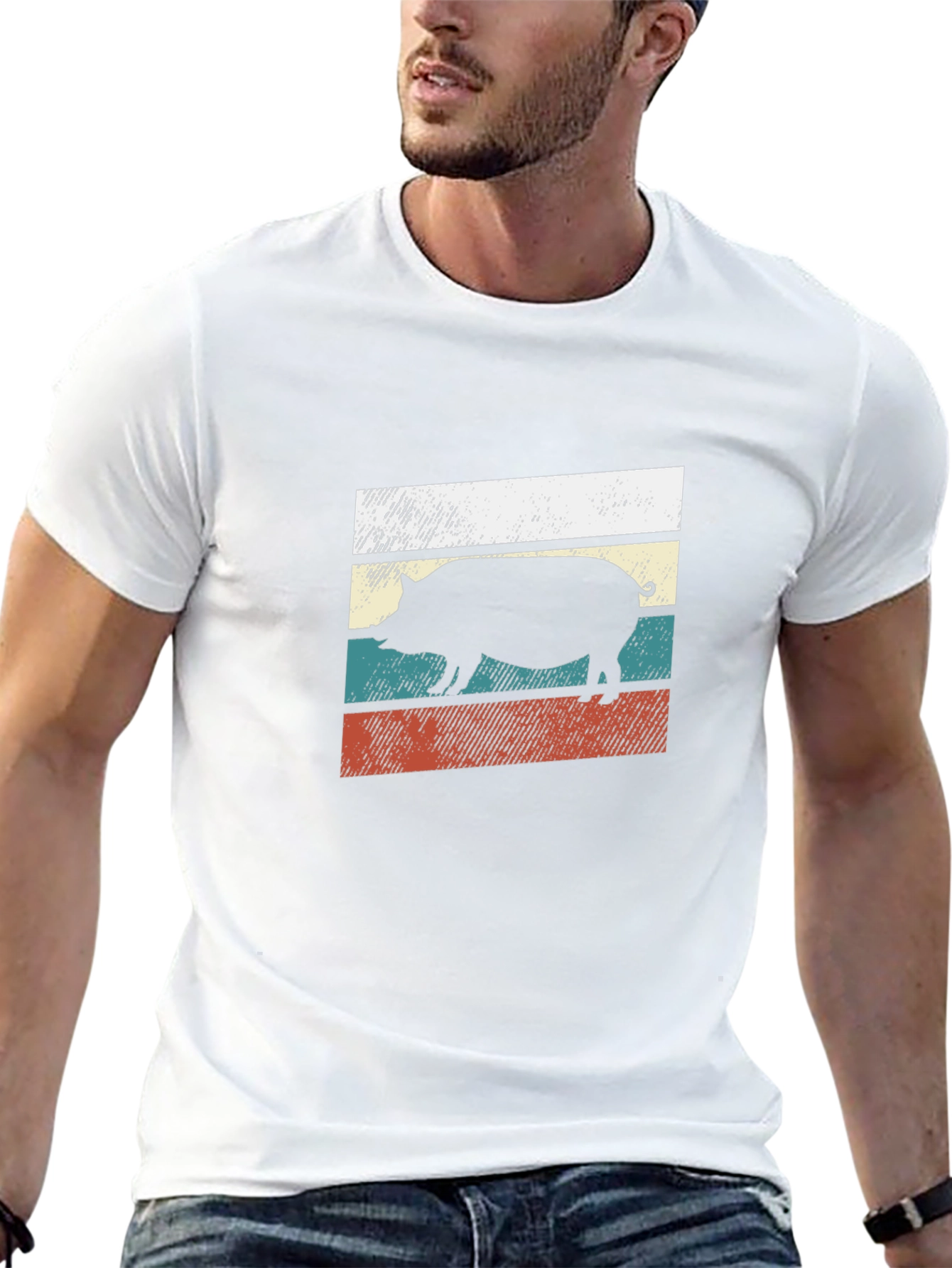 Retro Pig Silhouette T-Shirt