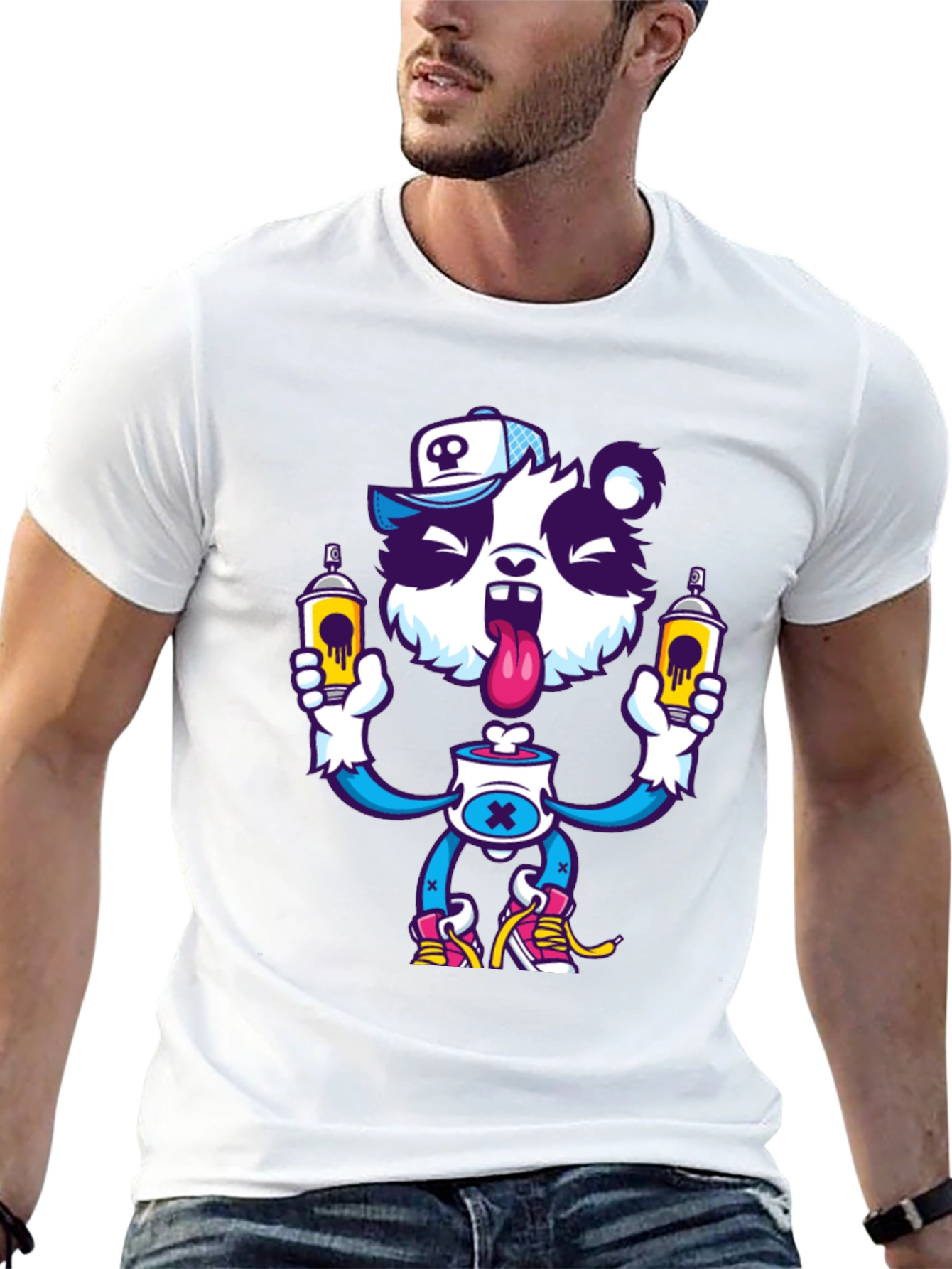 Cartoon Panda Graphic T-Shirt - Unique Streetwear Style