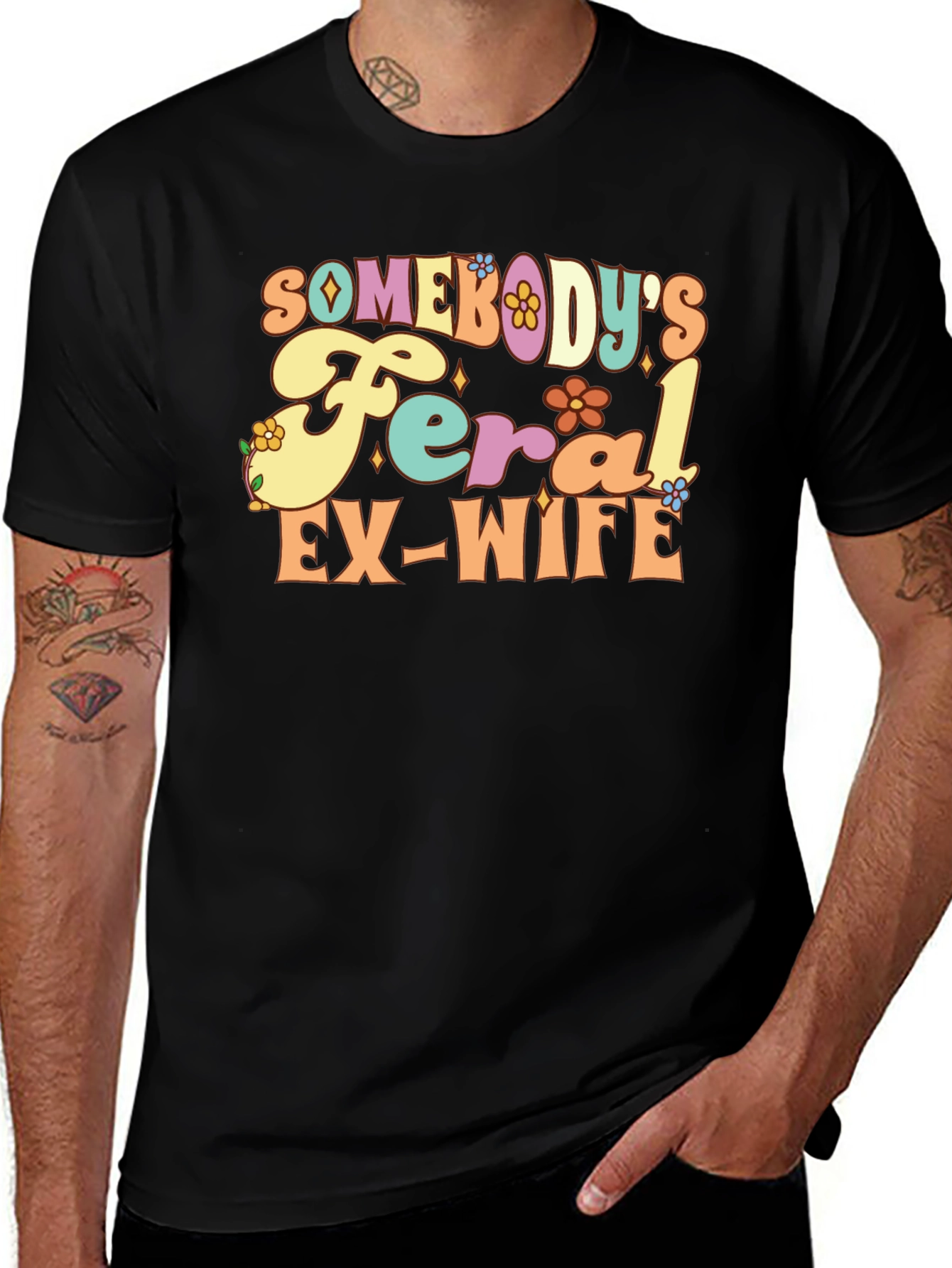 Feral Ex-Wife Graphic Tee - Funny Slogan Shirt