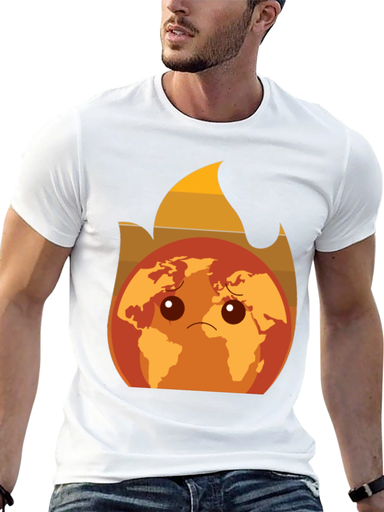 Earth on Fire Graphic Tee - Global Warming Awareness