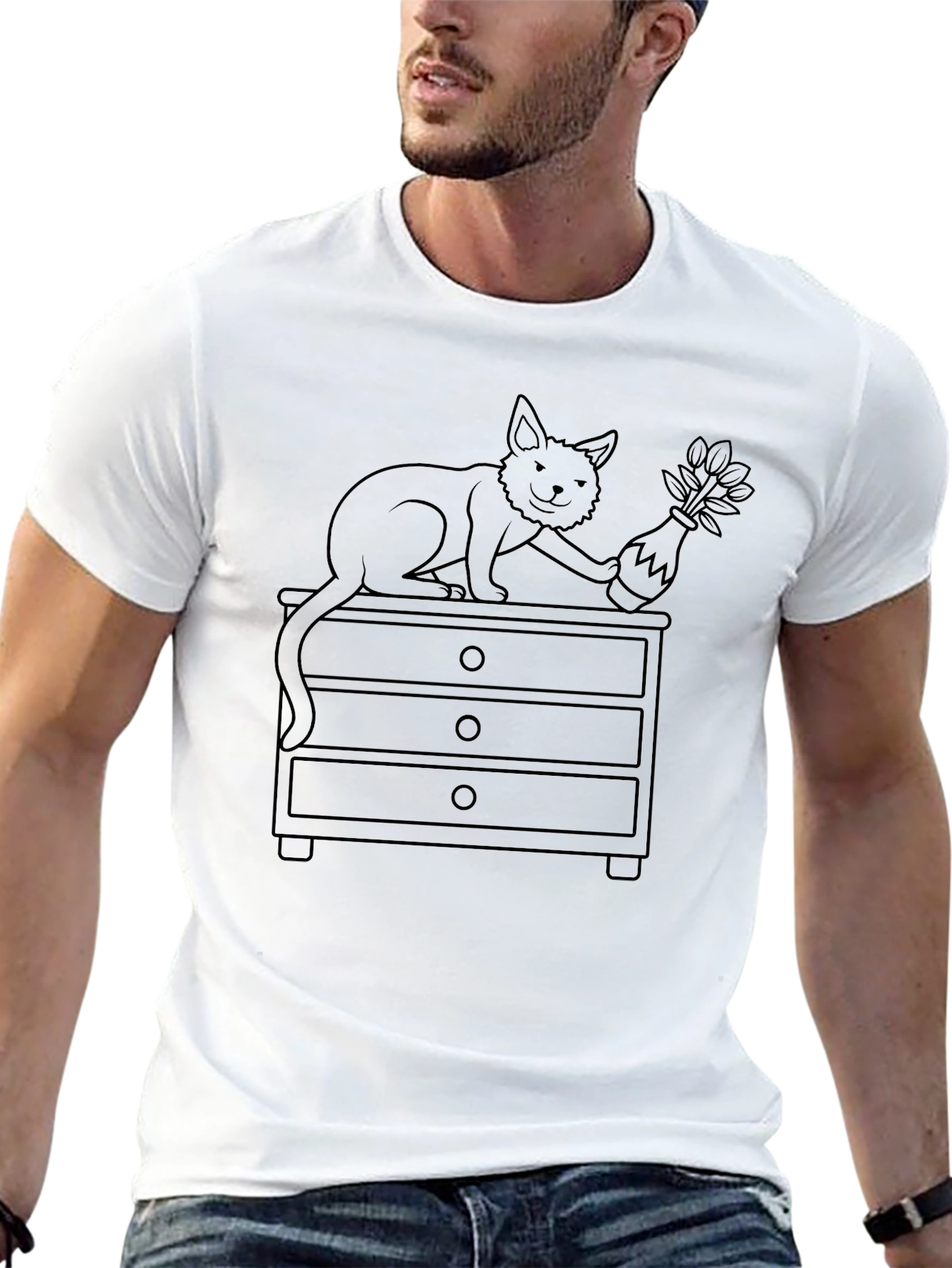 Cat and Vase T-Shirt