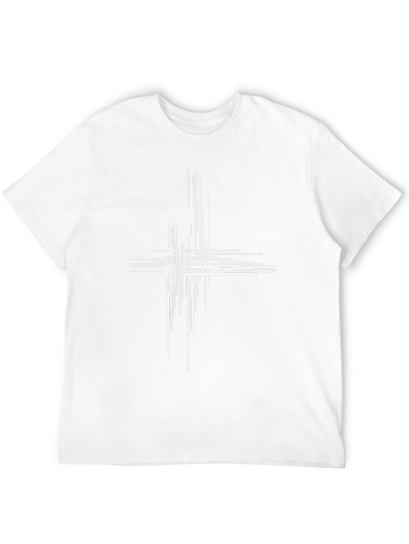 Abstract Line Art Black T-Shirt