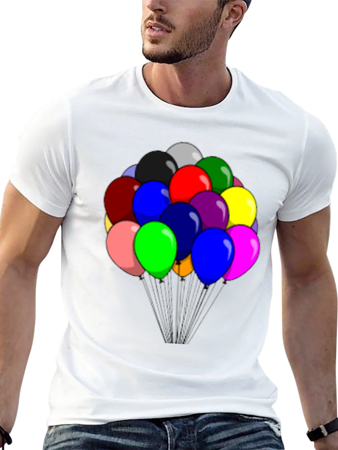 Balloon Graphic Tee - Black Cotton Comfort