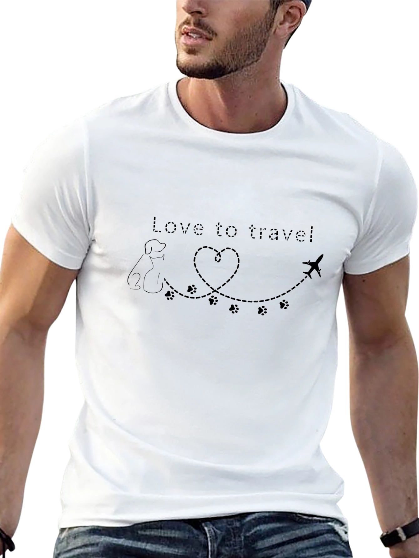 Love to Travel Dog Airplane T-Shirt