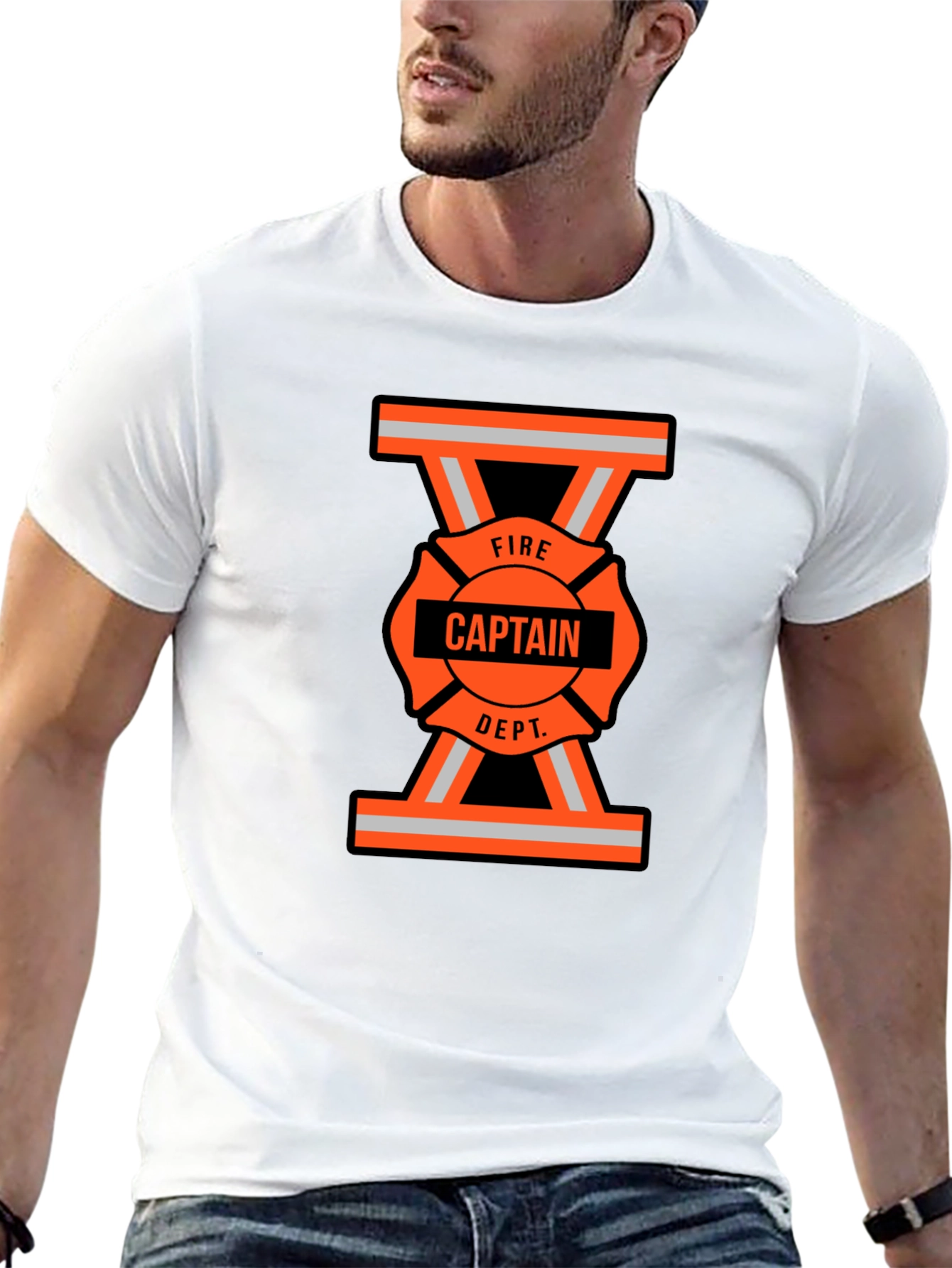 Fire Captain Dept. T-Shirt - Maltese Cross Graphic Tee