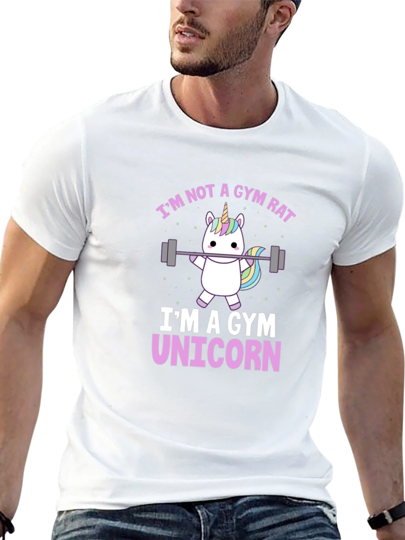 Gym Unicorn Graphic T-Shirt - Black