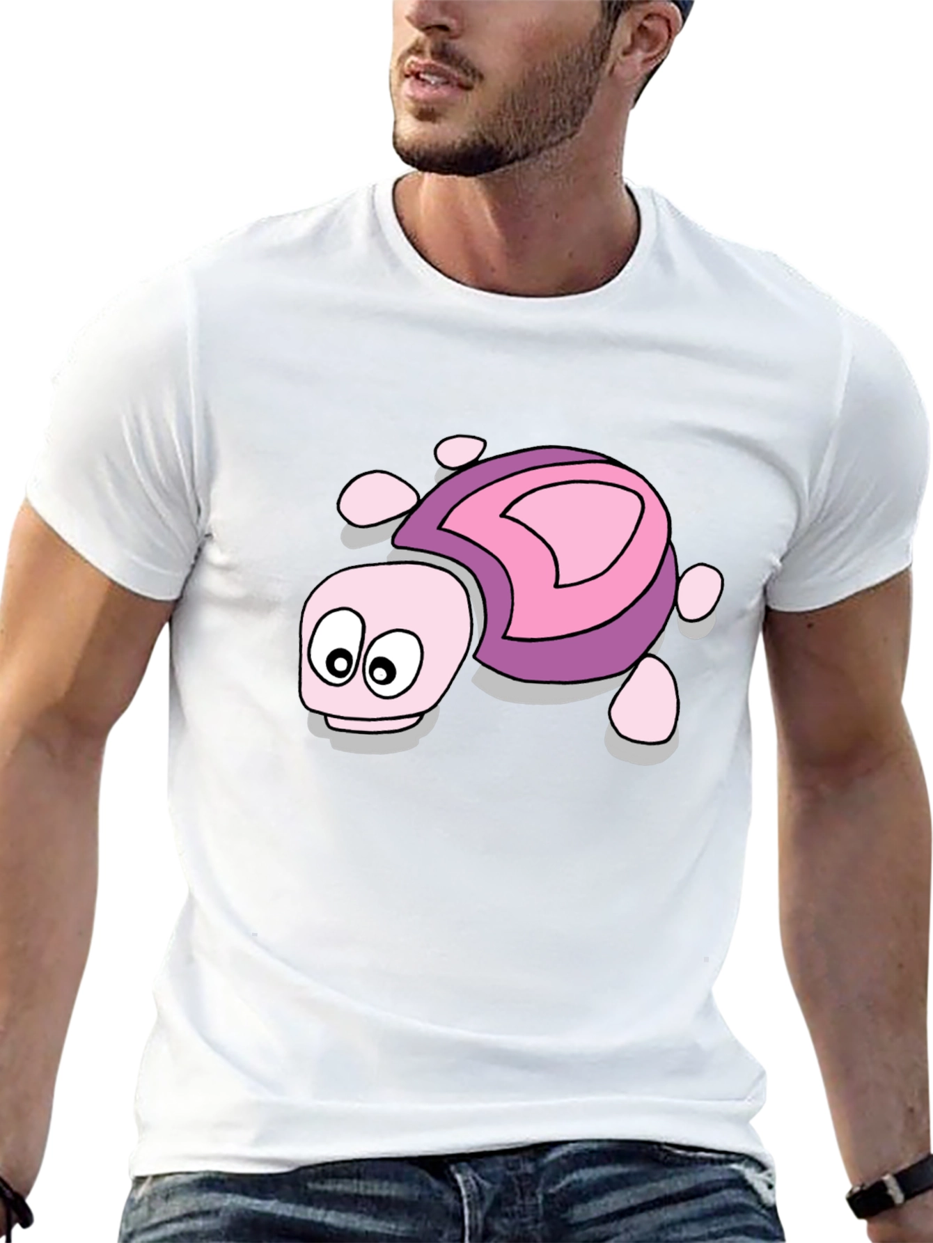 Cartoon Turtle Graphic Tee - Black Unisex T-Shirt