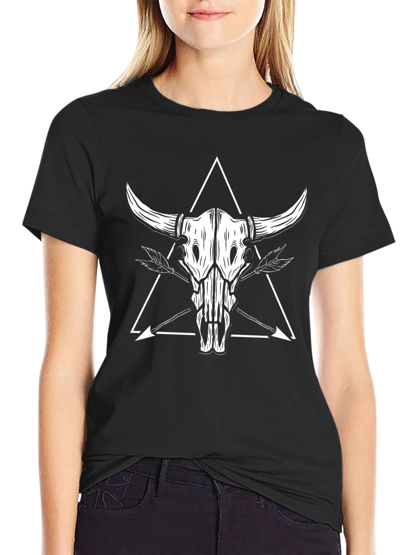 Bull Skull Arrow T-Shirt - Black Graphic Tee