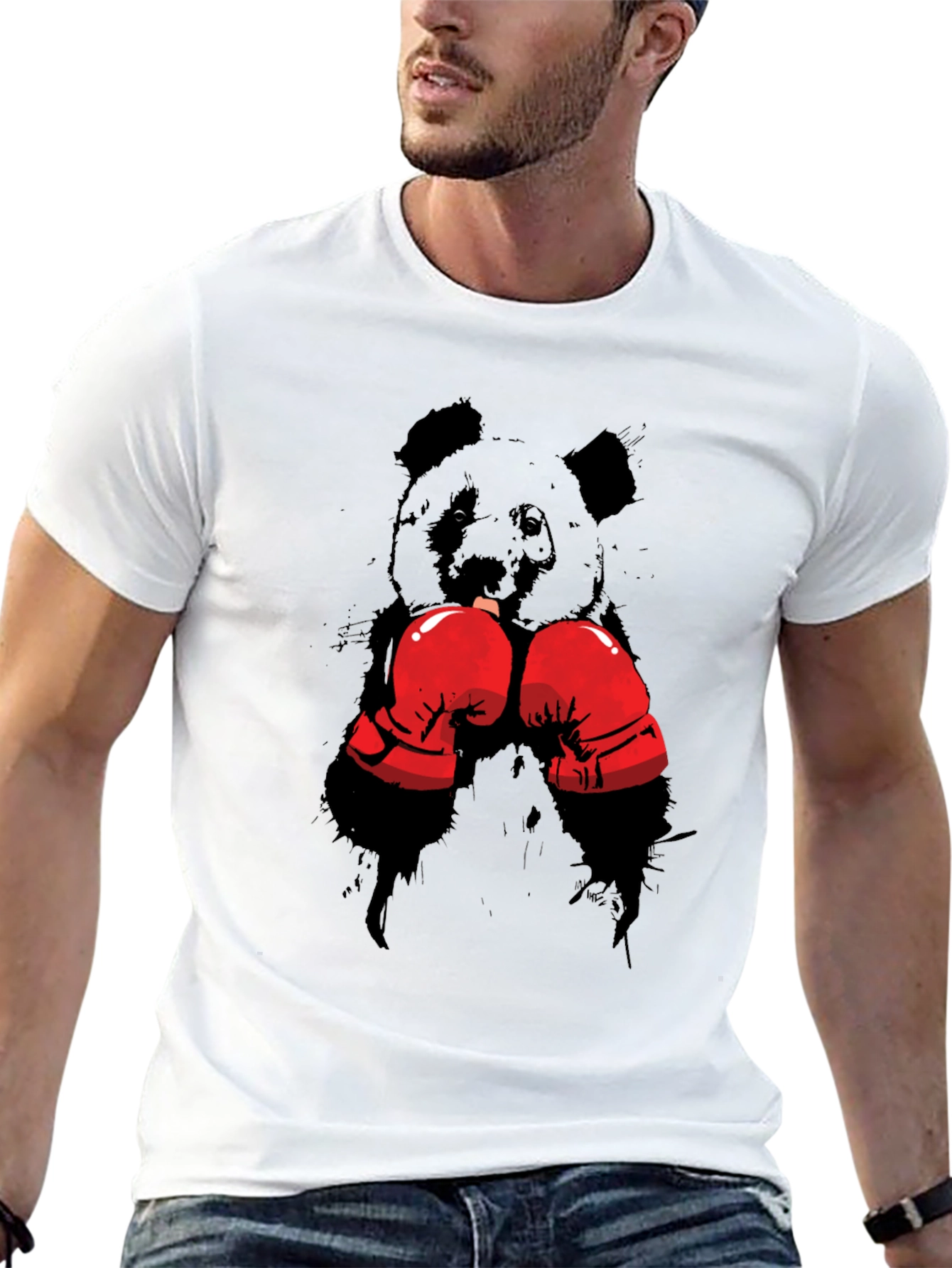 Boxing Panda T-Shirt - Black Graphic Tee