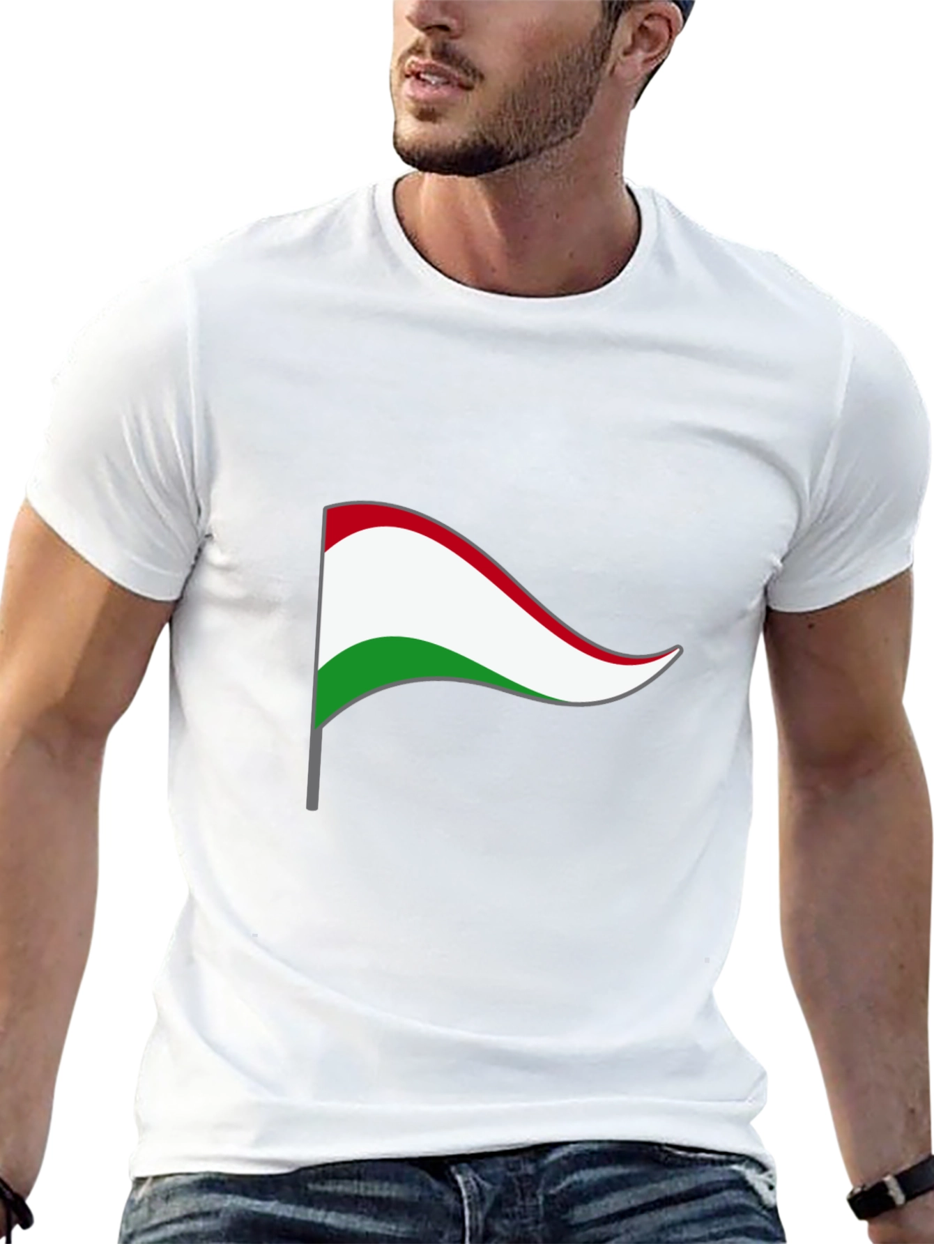 Hungary Flag Graphic T-Shirt - Black