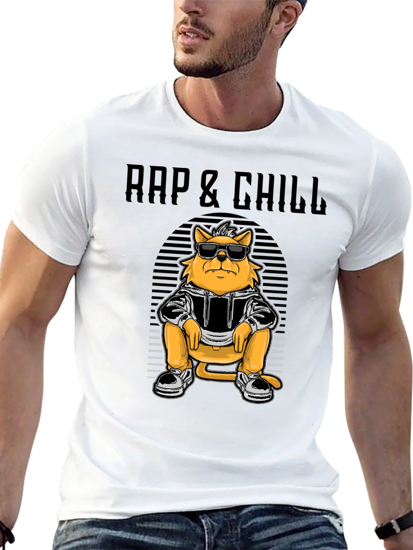 Rap & Chill Cat T-Shirt - Cool Graphic Tee