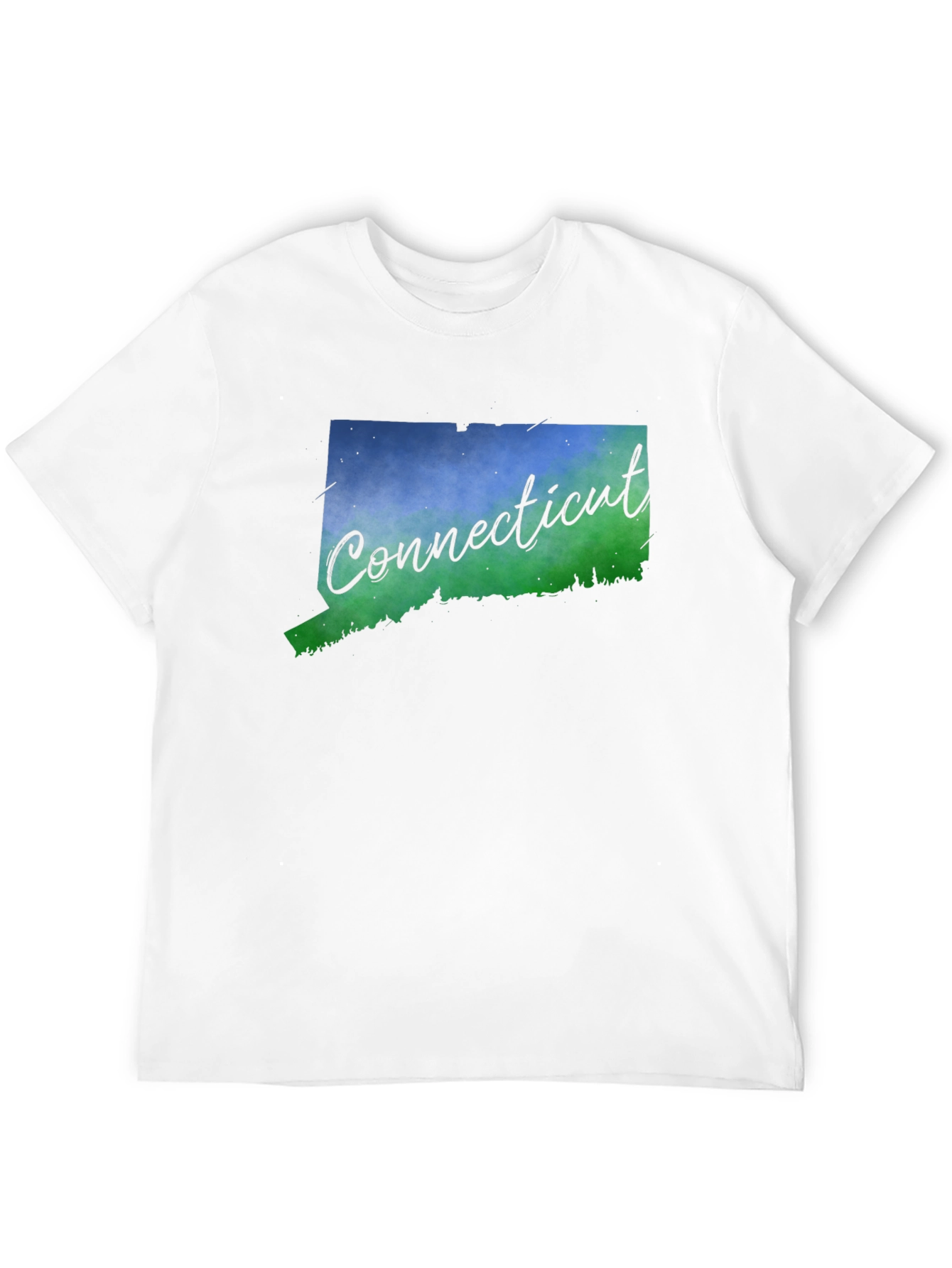 Connecticut State Map T-Shirt - Mens Black Tee