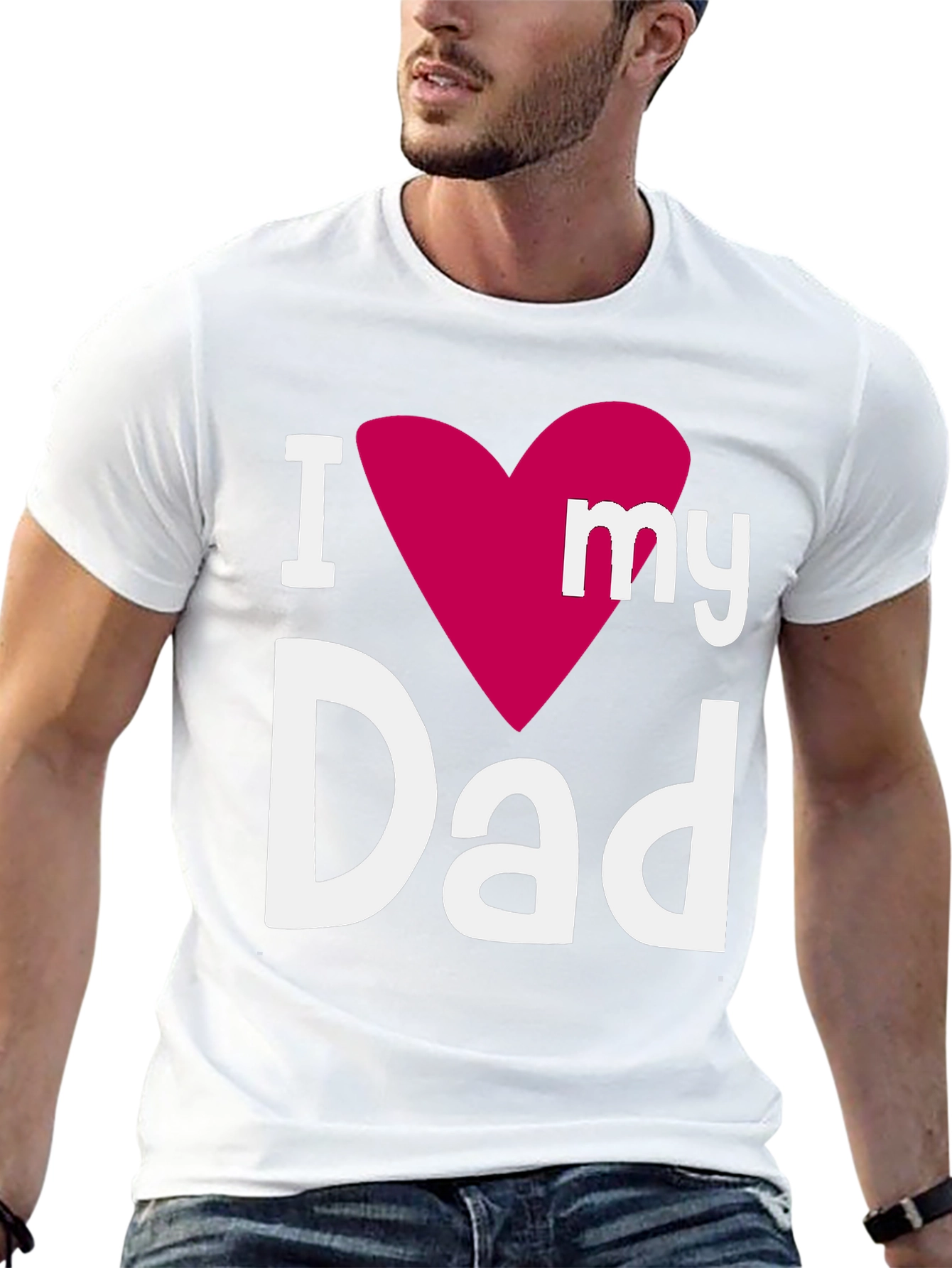 I Heart My Dad Black Graphic T-Shirt