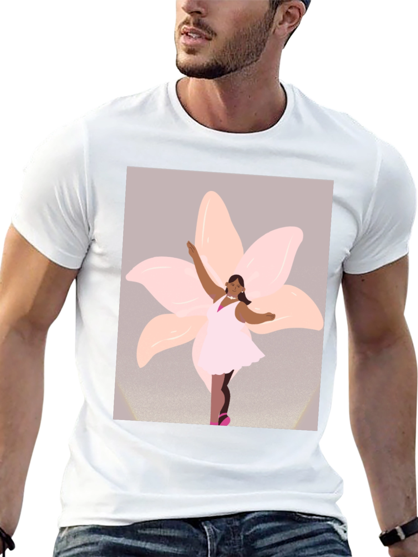 Ballerina Flower Graphic Tee - Black