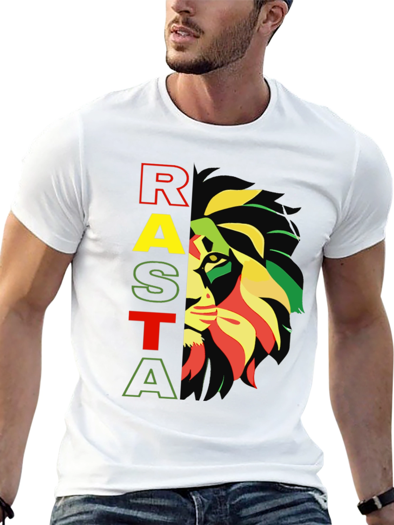 Rasta Lion Graphic Tee - Reggae Inspired Design