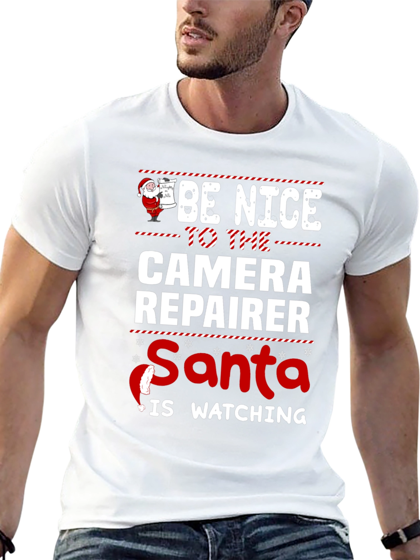 Camera Repairer Santa Watching T-Shirt