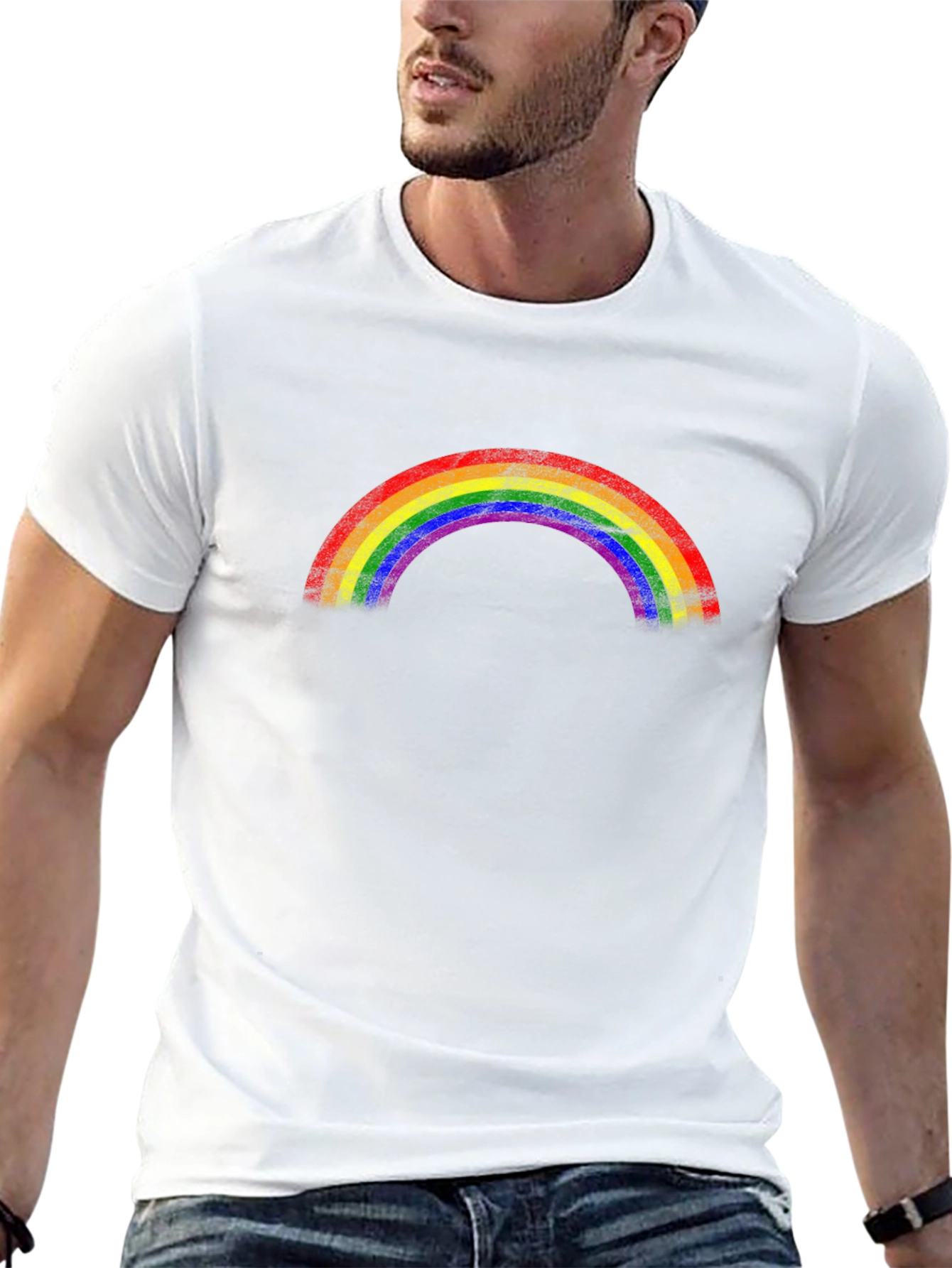 Rainbow Pride Graphic Tee - Black Cotton T-Shirt