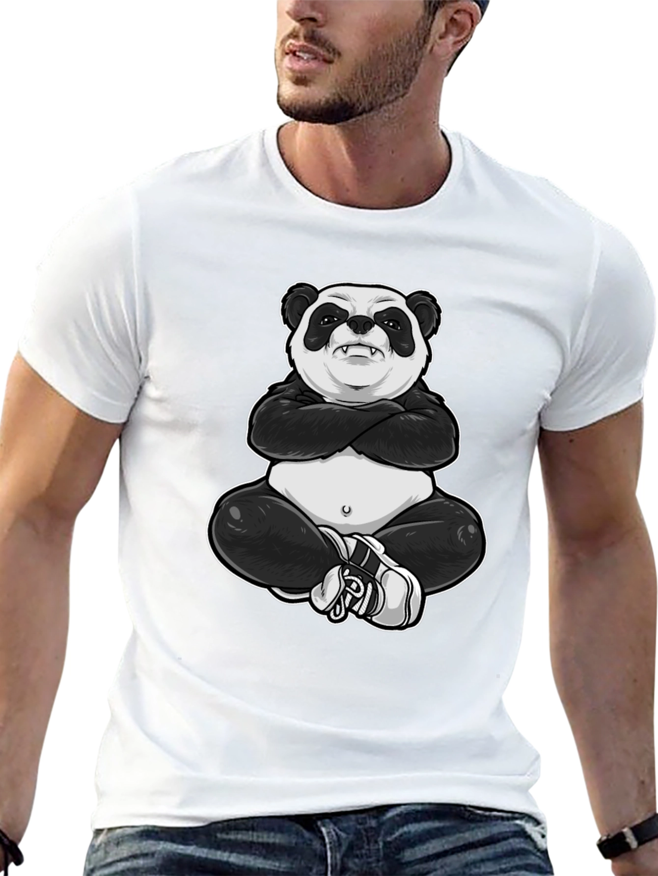 Cool Panda Graphic Tee - Black T-Shirt
