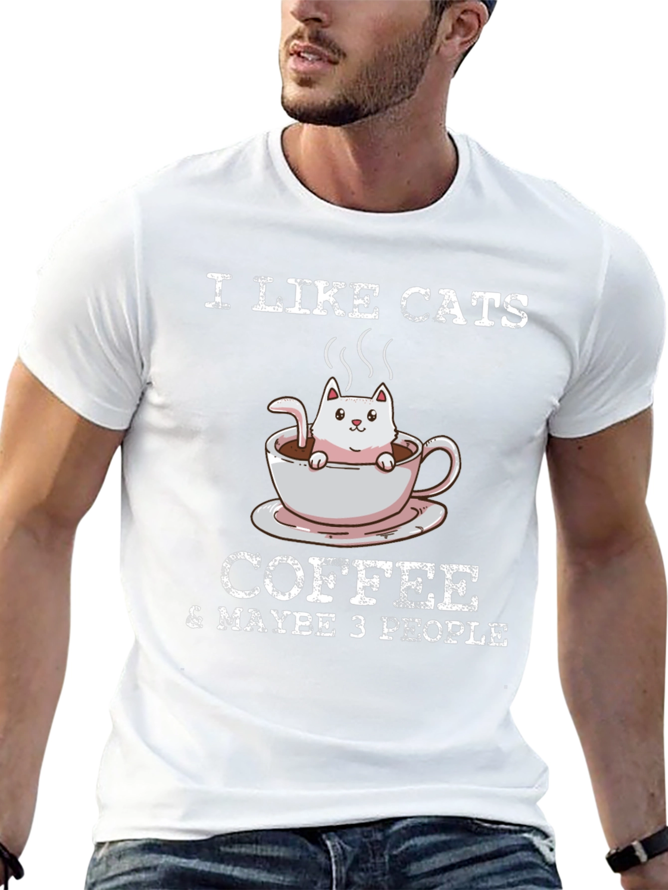 I Like Cats Coffee & Maybe 3 People T-Shirt