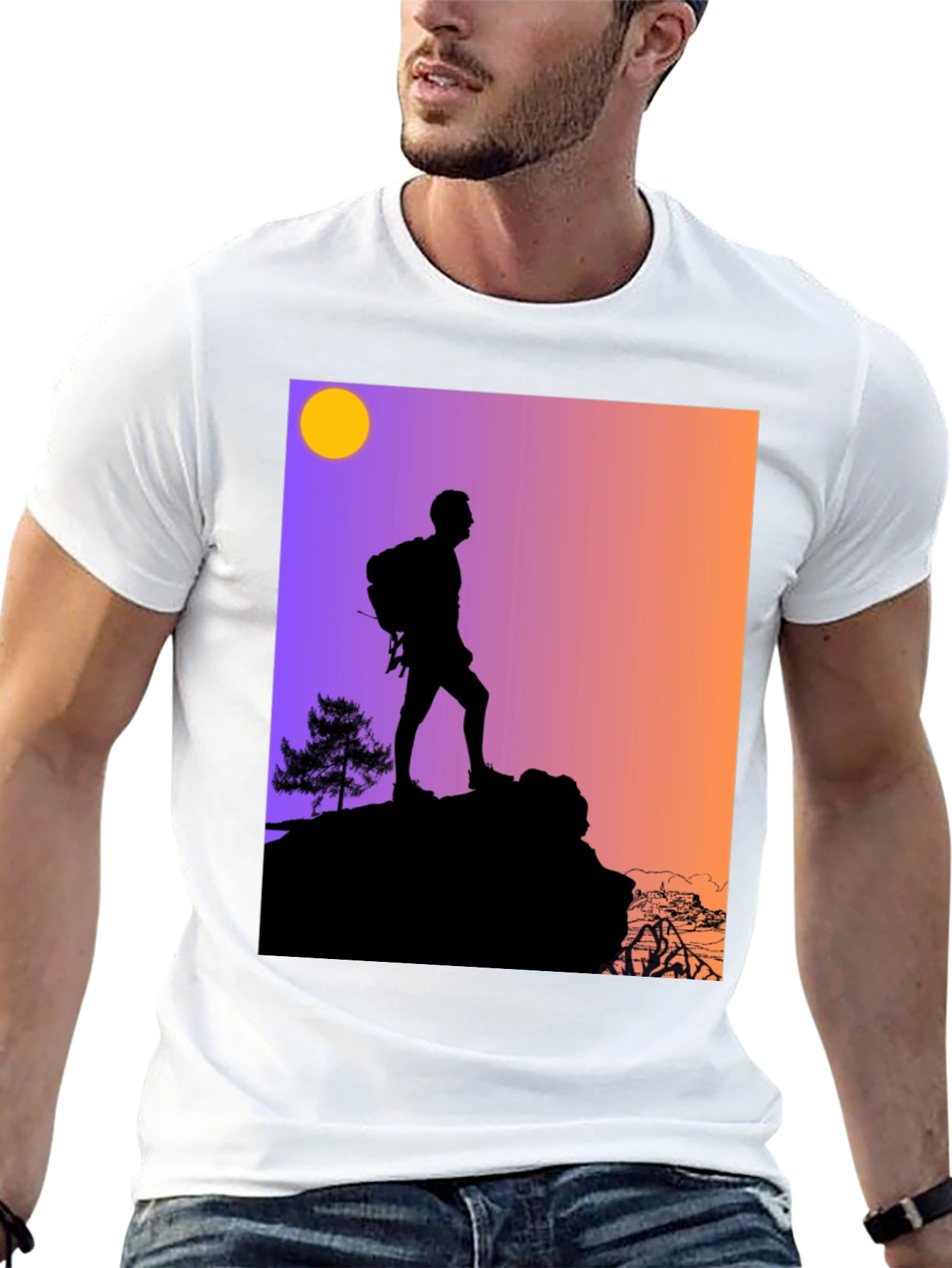 Hiking Silhouette Graphic Tee - Adventure Ready!