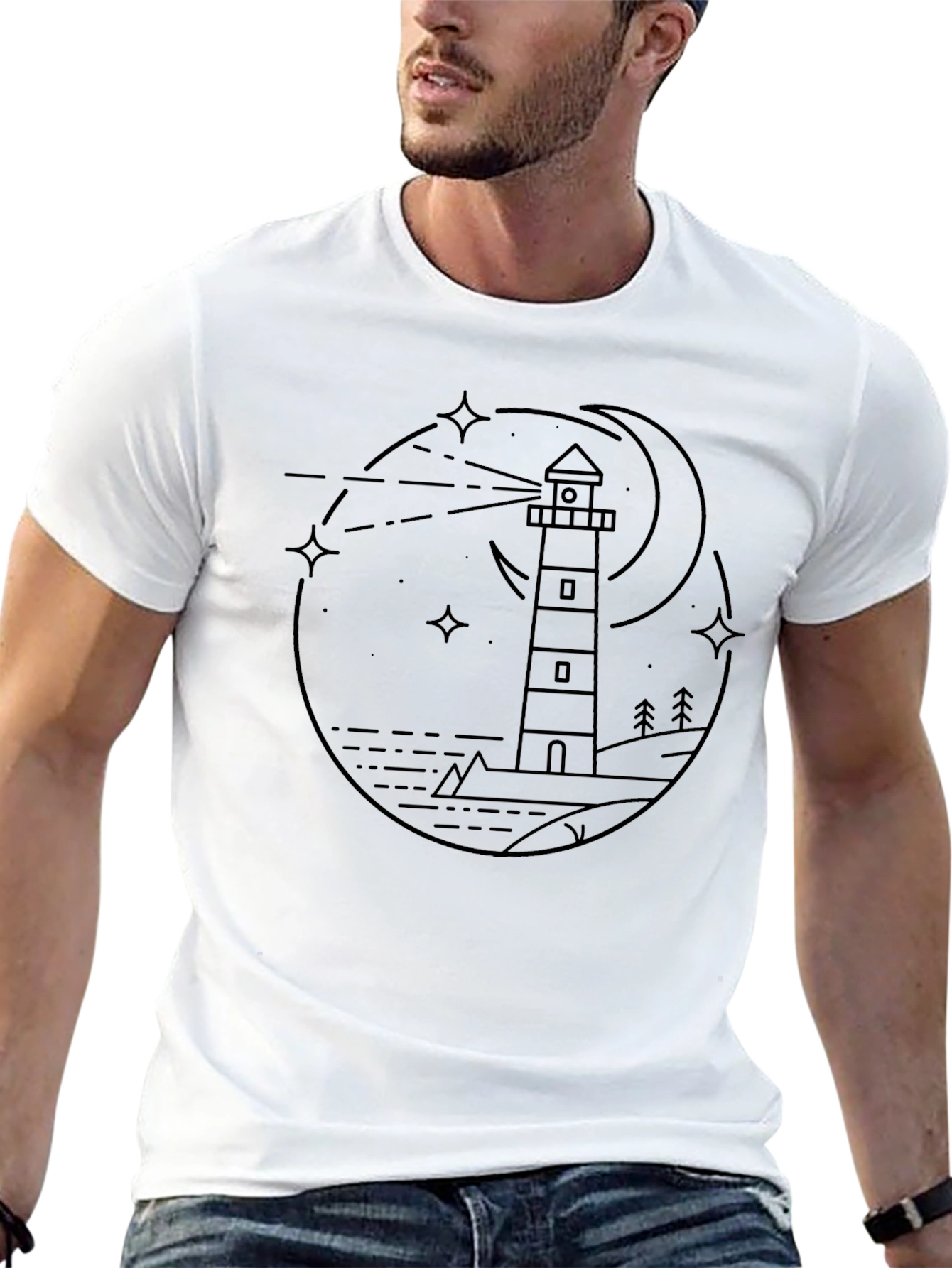 Lighthouse at Night Graphic Tee