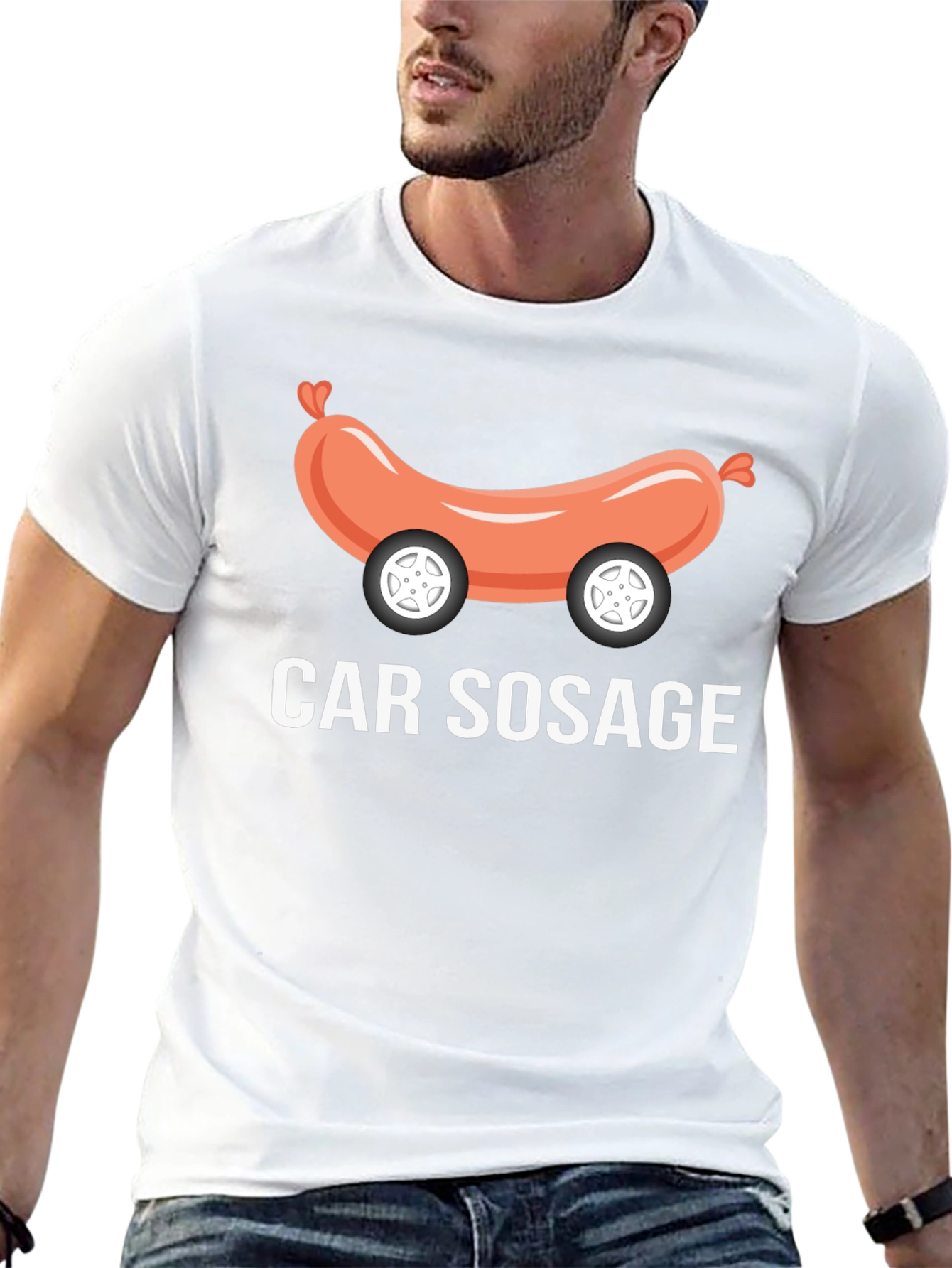 Car Sosage Graphic Tee - Funny Foodie T-Shirt