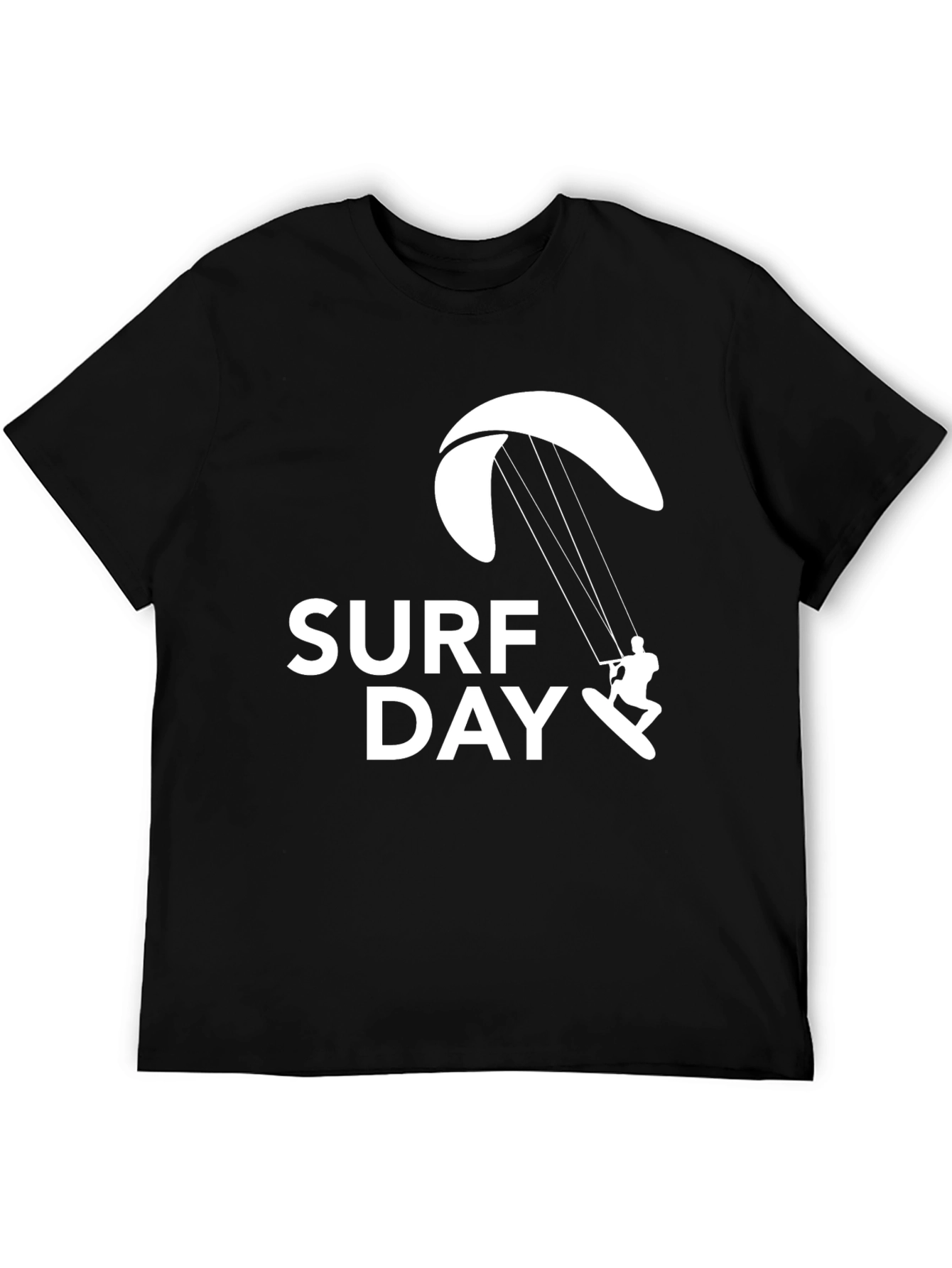 Surf Day Graphic Tee - Black Cotton T-Shirt