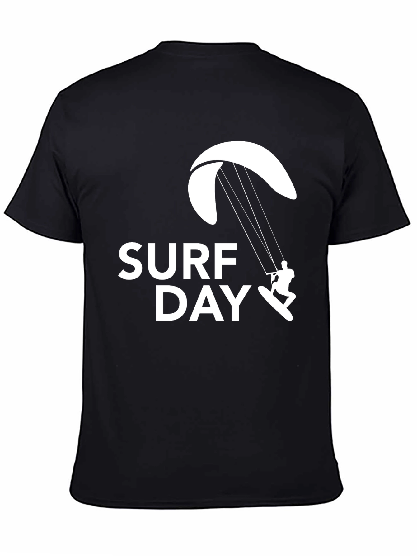 Surf Day Graphic Tee - Black Cotton T-Shirt