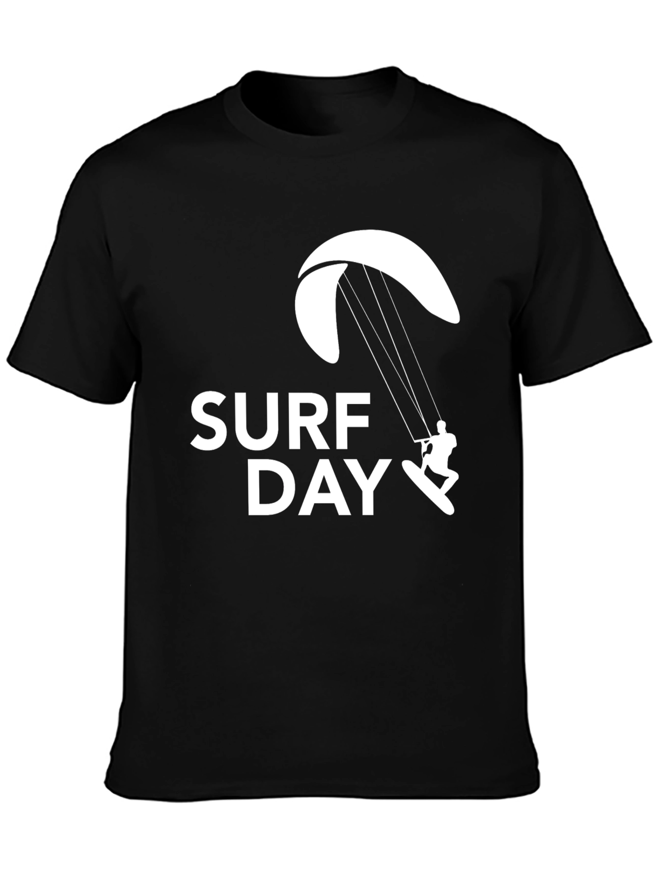 Surf Day Graphic Tee - Black Cotton T-Shirt