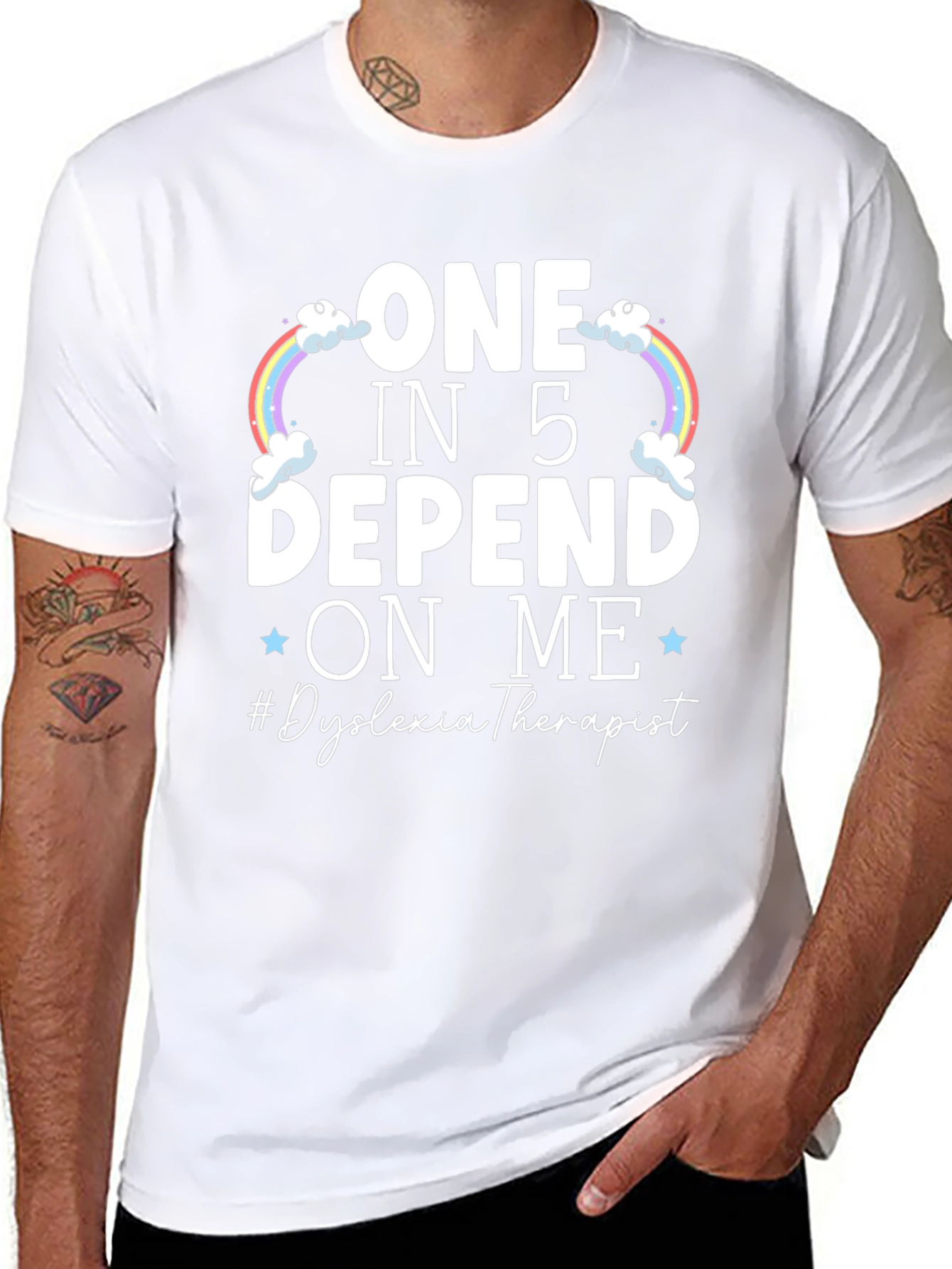 Dyslexia Therapist T-Shirt: One in 5 Depend On Me