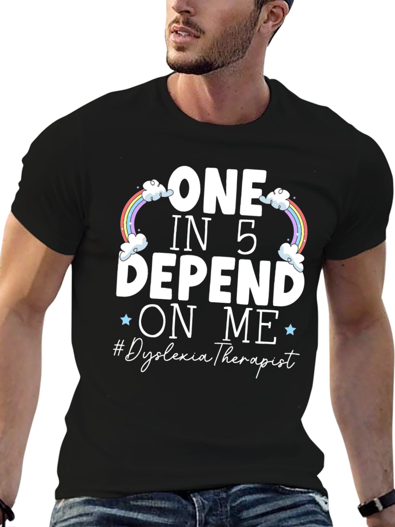 Dyslexia Therapist T-Shirt: One in 5 Depend On Me