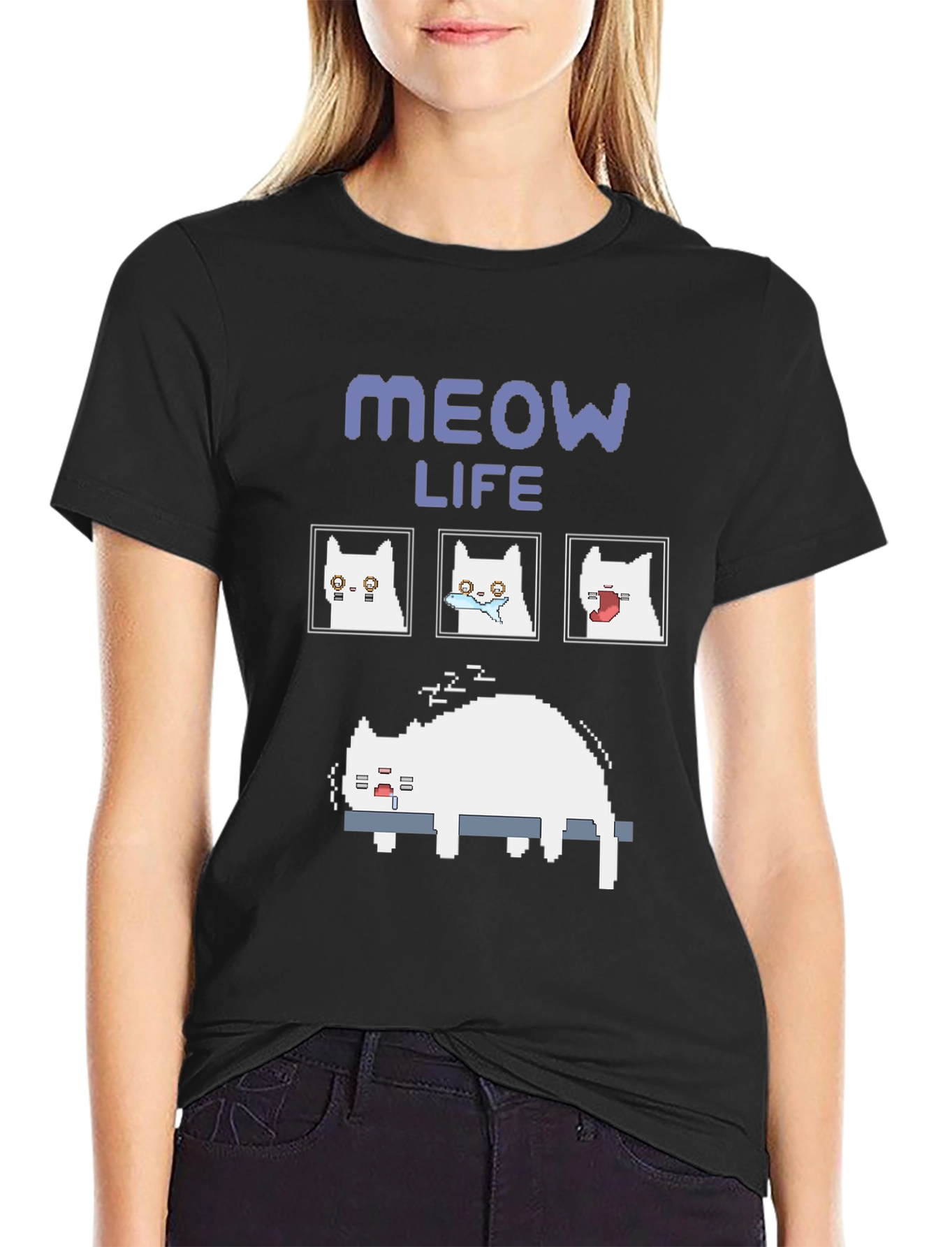 Meow Life T-Shirt Cat Lover Tee