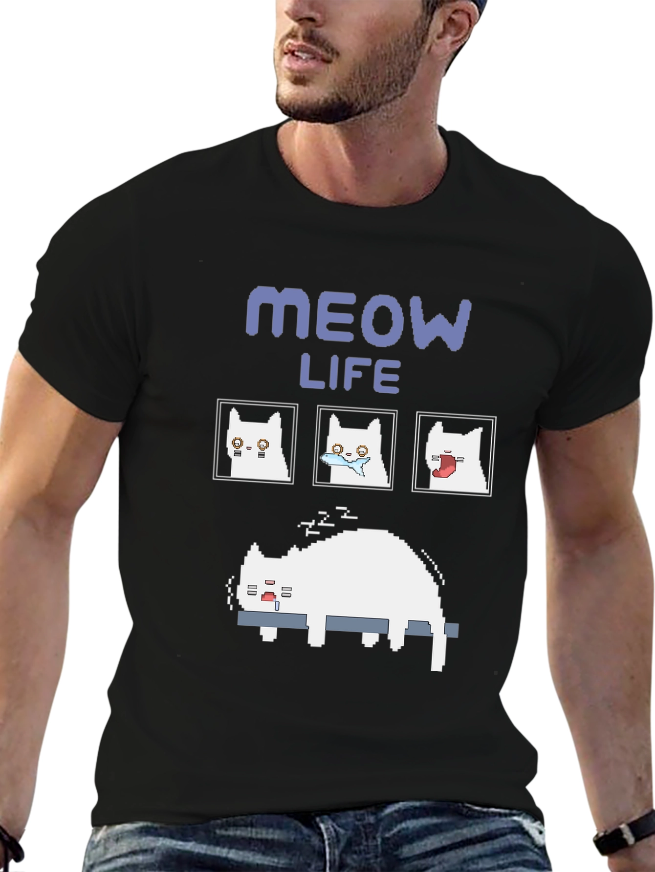 Meow Life T-Shirt Cat Lover Tee
