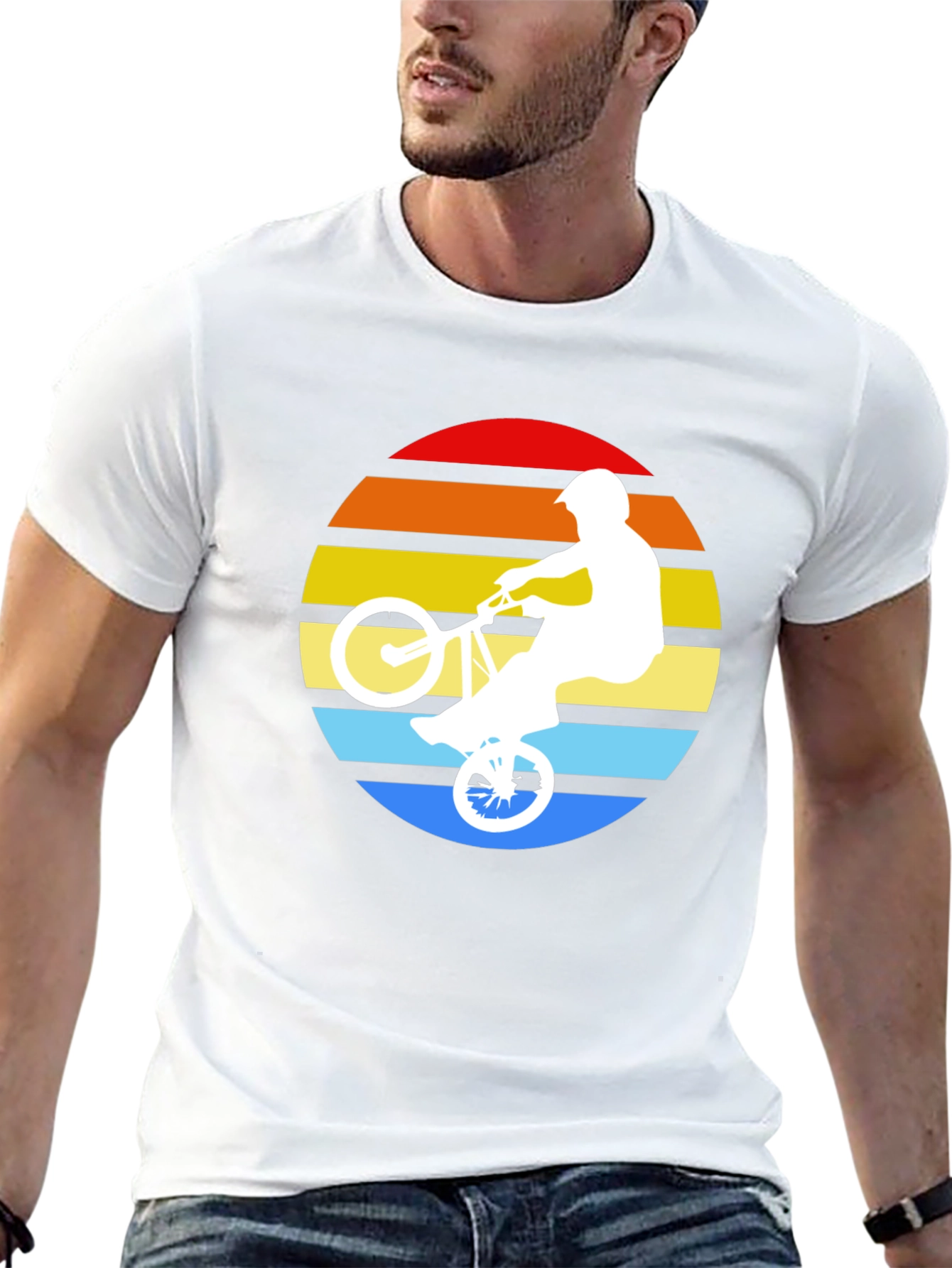 Retro BMX Sunset T-Shirt - Black