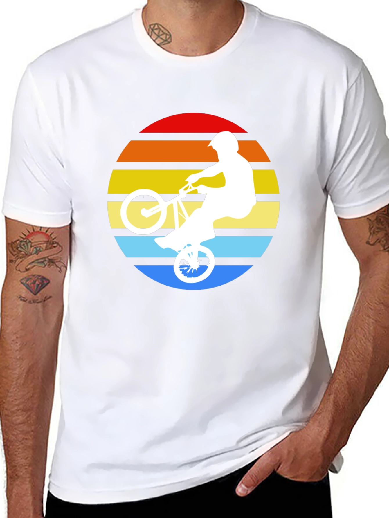 Retro BMX Sunset T-Shirt - Black