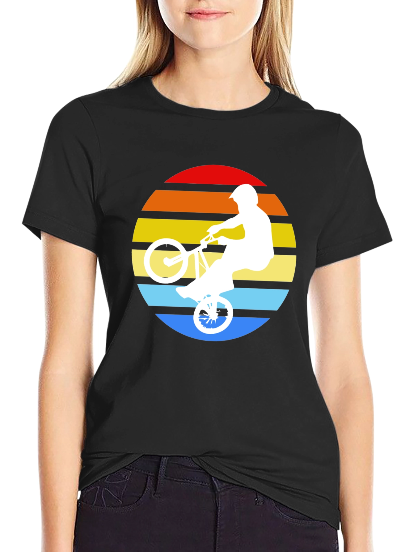 Retro BMX Sunset T-Shirt - Black