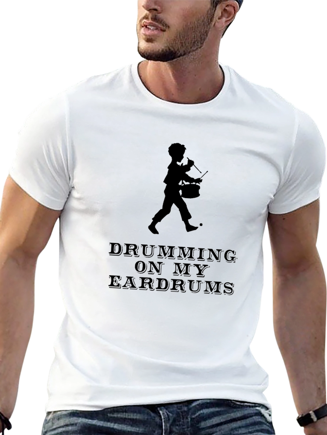 Drumming on My Eardrums Black Graphic Tee