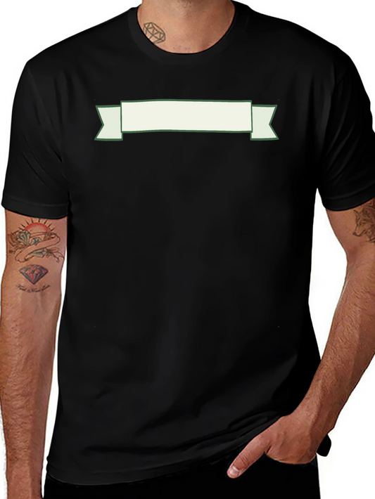 Black T-Shirt with Decorative Banner
