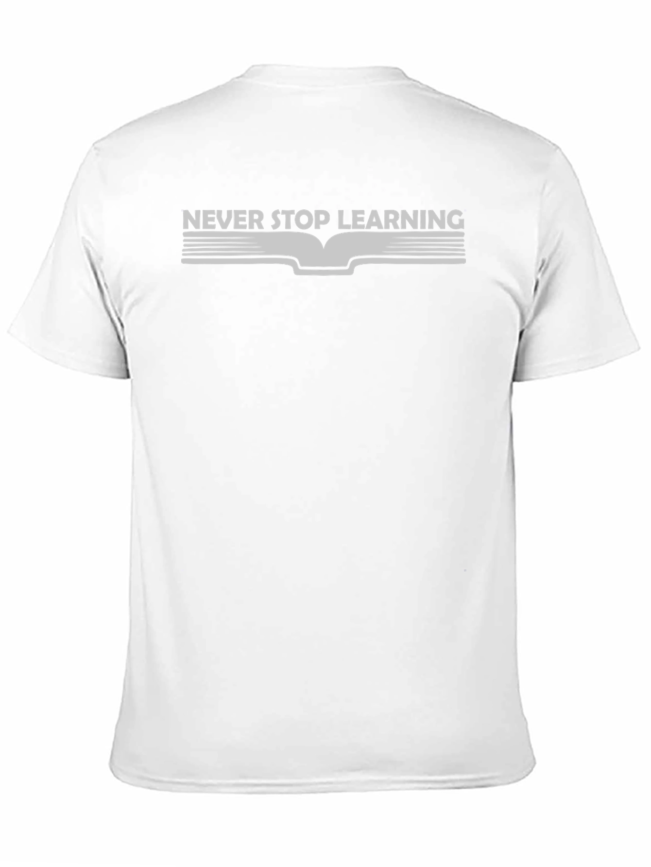 Never Stop Learning T-Shirt - Black Casual Graphic Tee