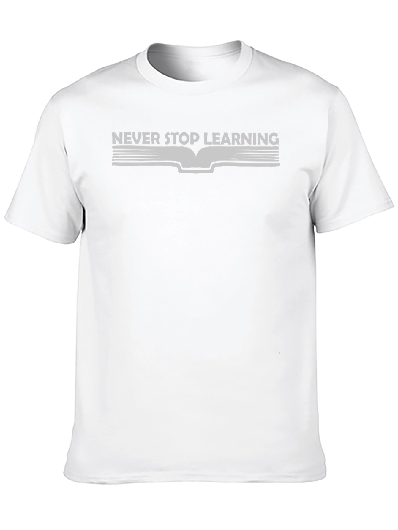 Never Stop Learning T-Shirt - Black Casual Graphic Tee
