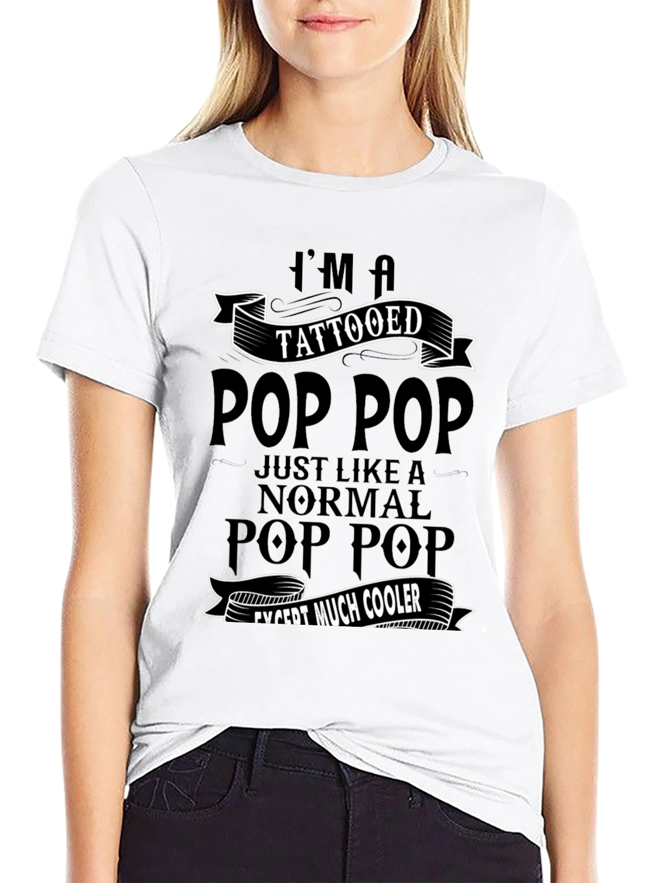 Tattooed Pop Pop Graphic Tee - Cool Grandpa T-Shirt