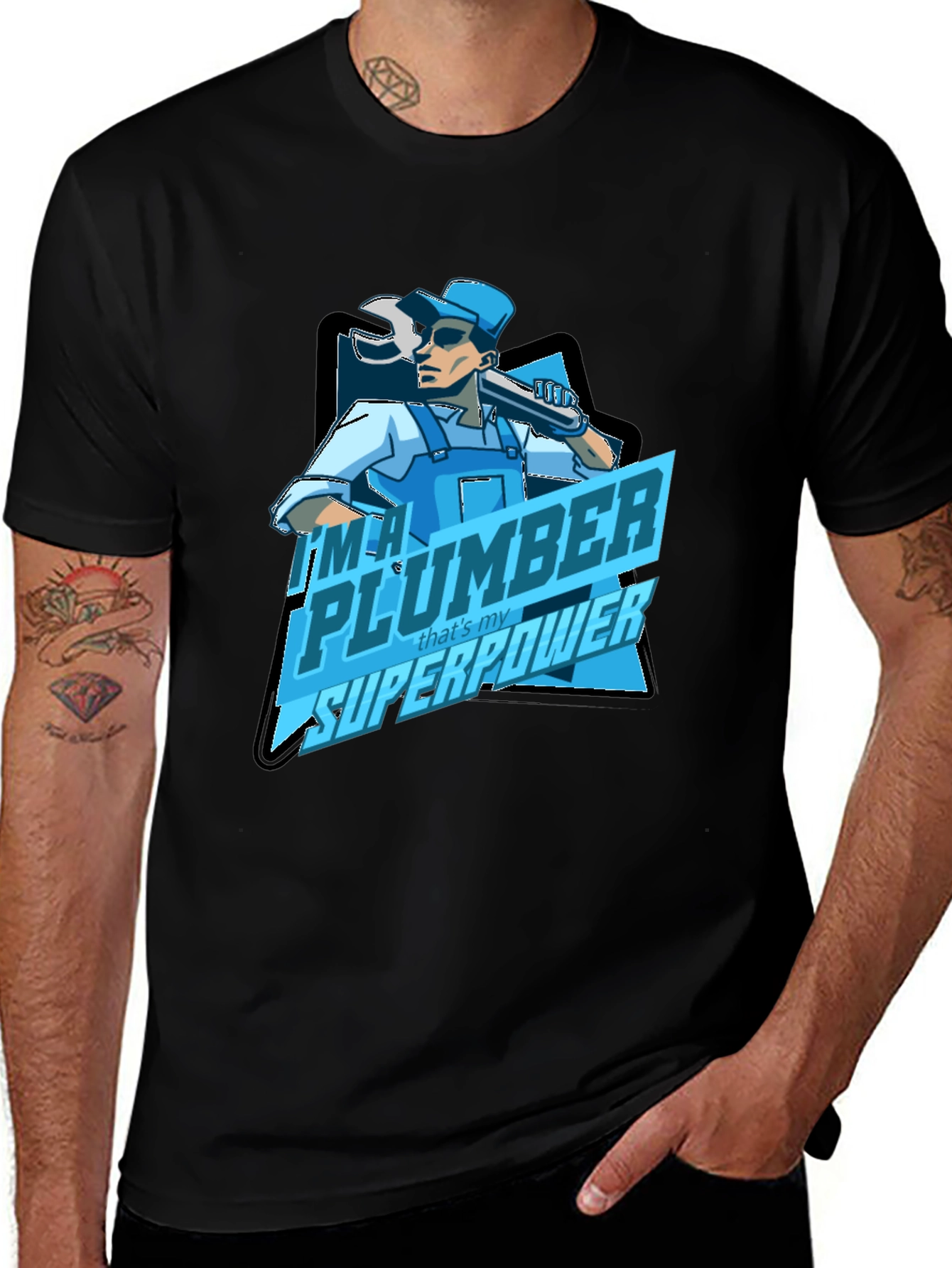 Plumber Superpower T-Shirt - Black