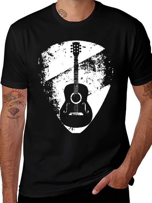 Acoustic Guitar Graphic Tee - Black