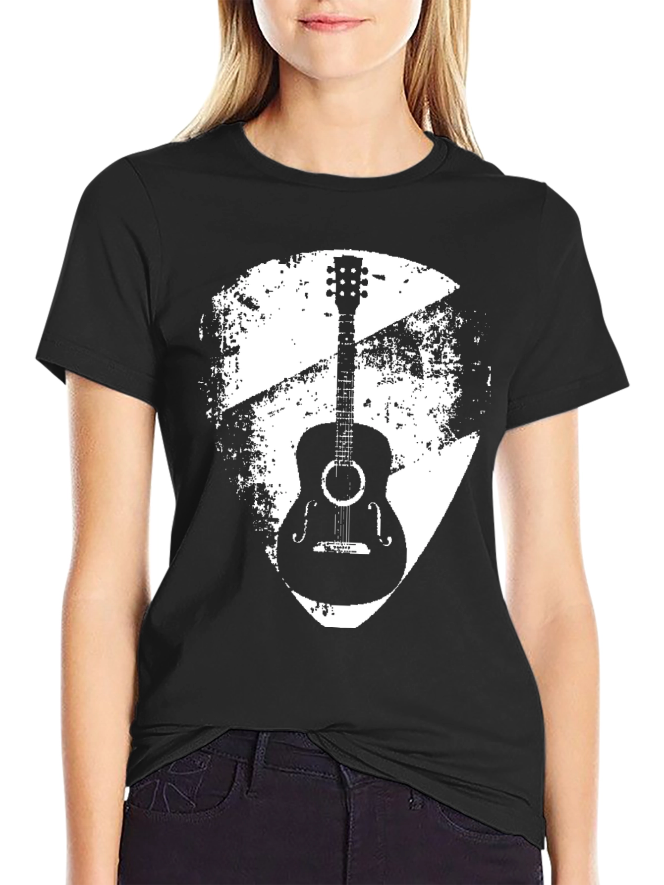 Acoustic Guitar Graphic Tee - Black