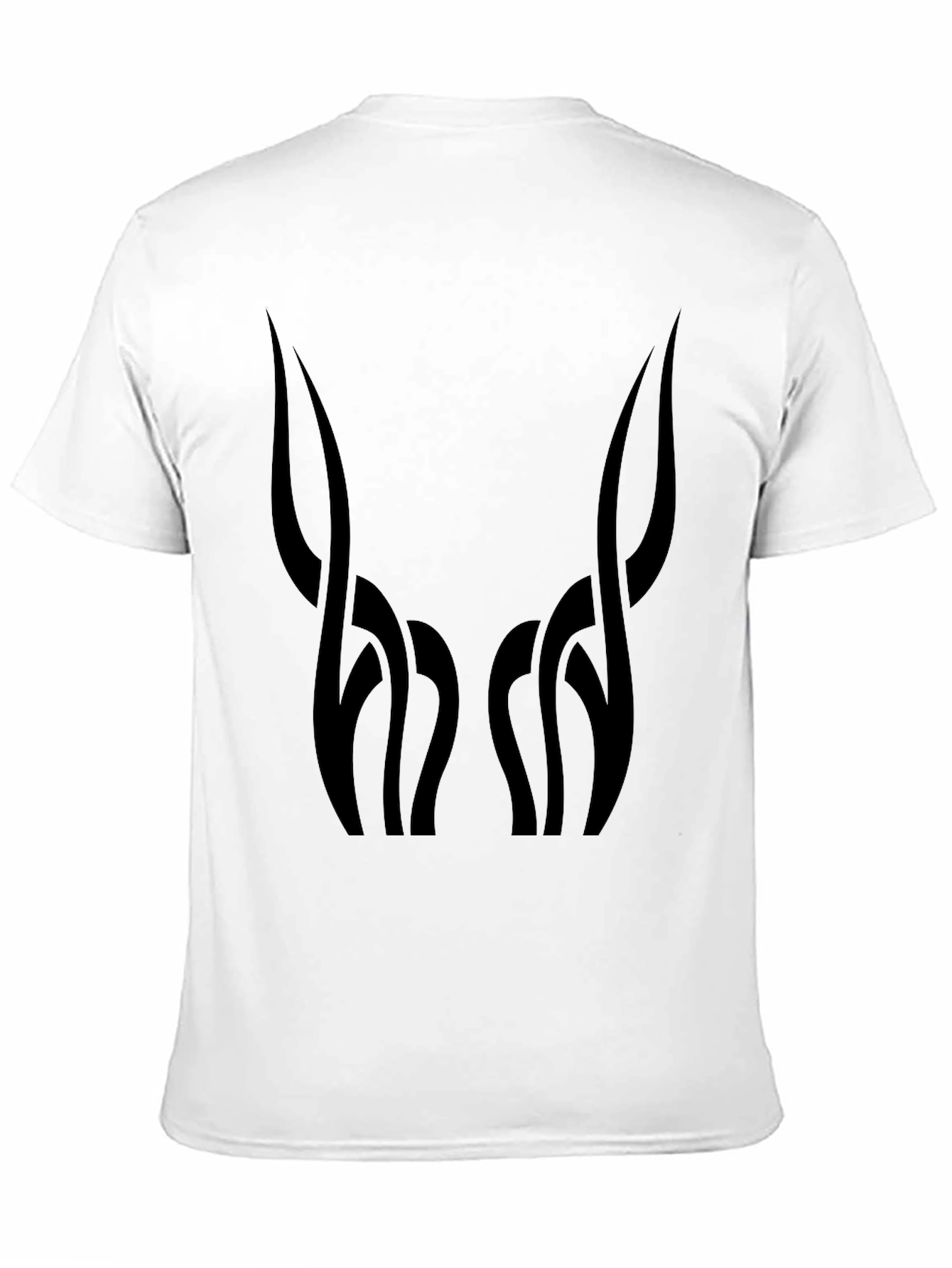 Mens Black Graphic Tee - Abstract Horn Design