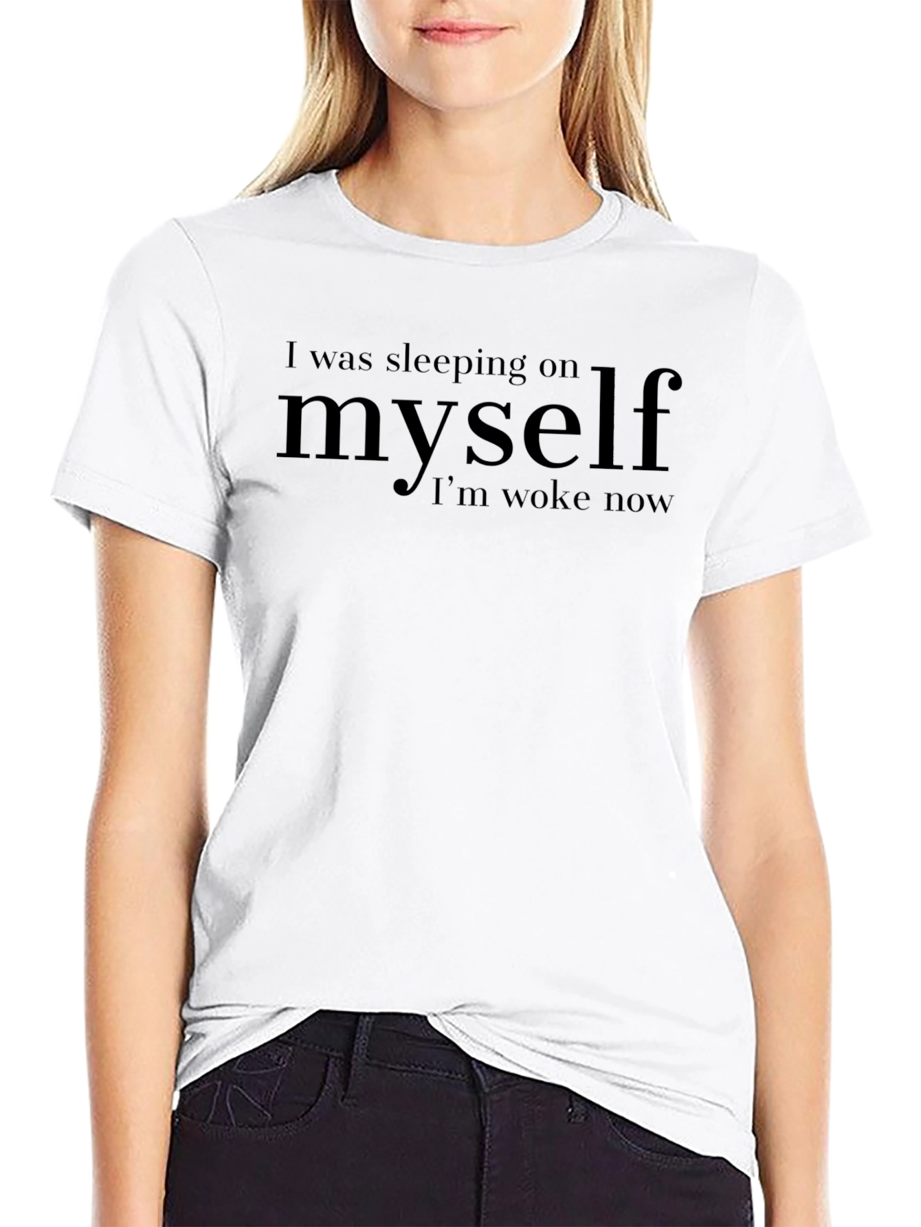 Woke Graphic Tee - Sleeping on Myself Print