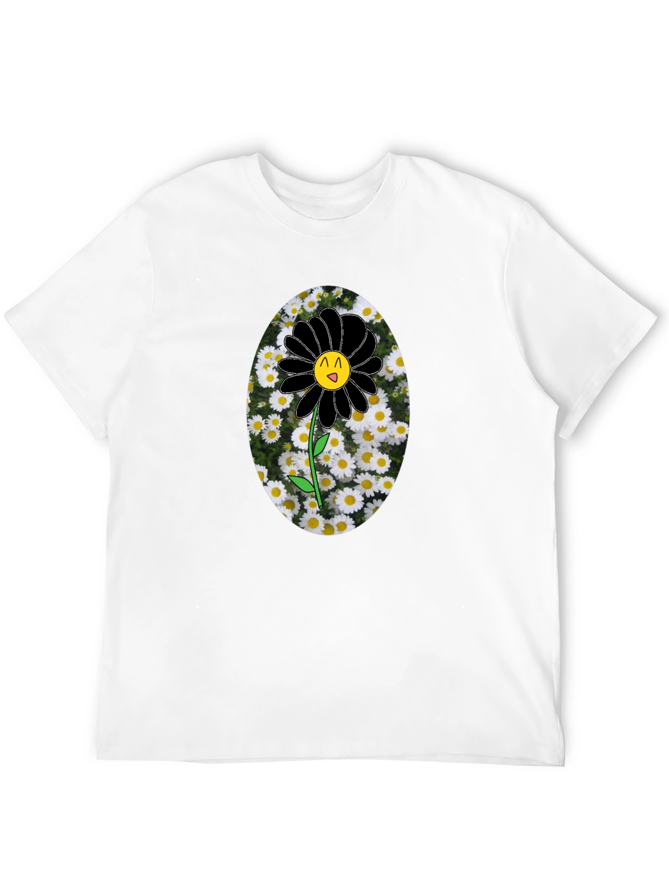 Black Flower Graphic Tee -  Unique Mens T-Shirt