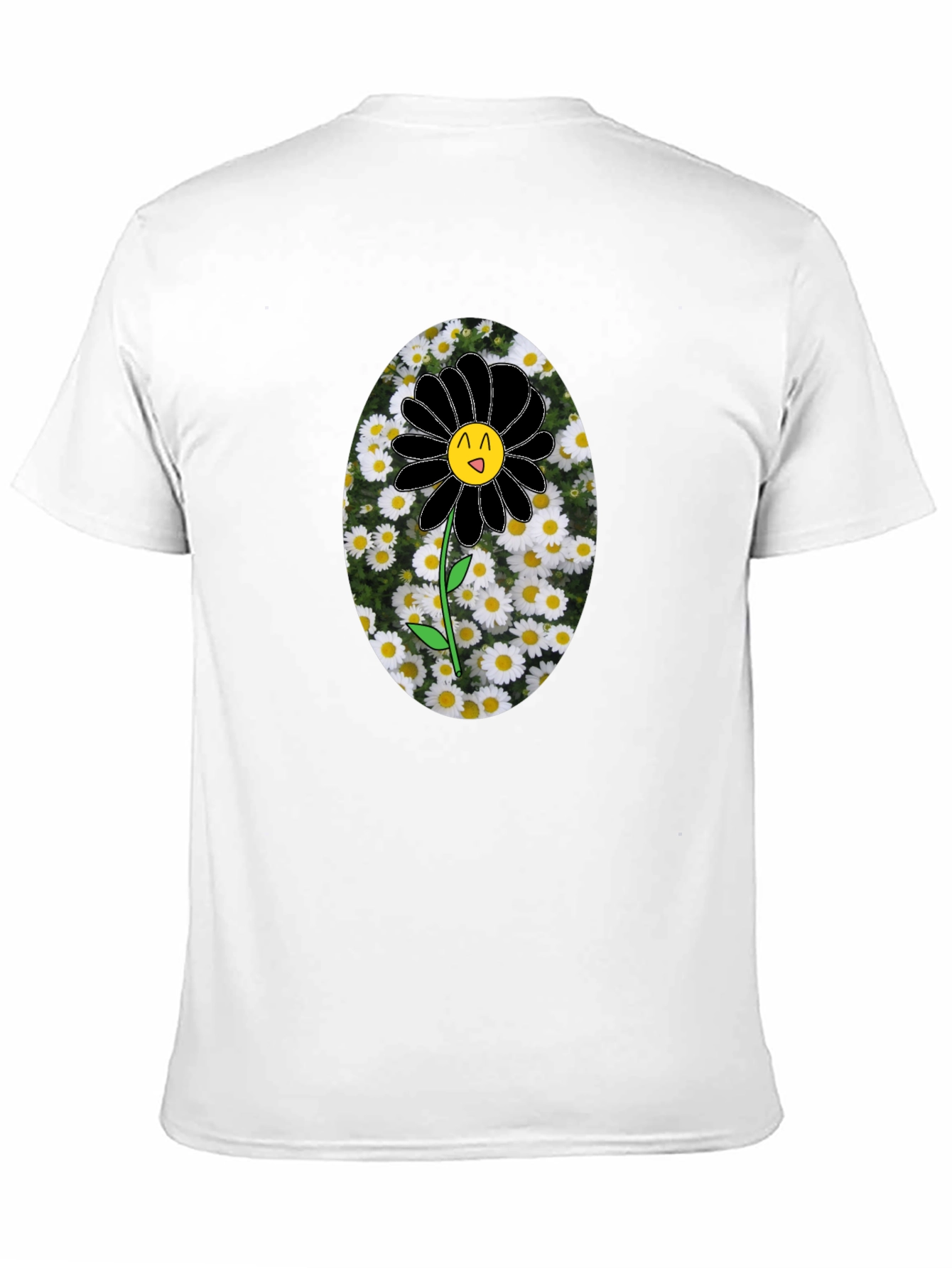 Black Flower Graphic Tee -  Unique Mens T-Shirt