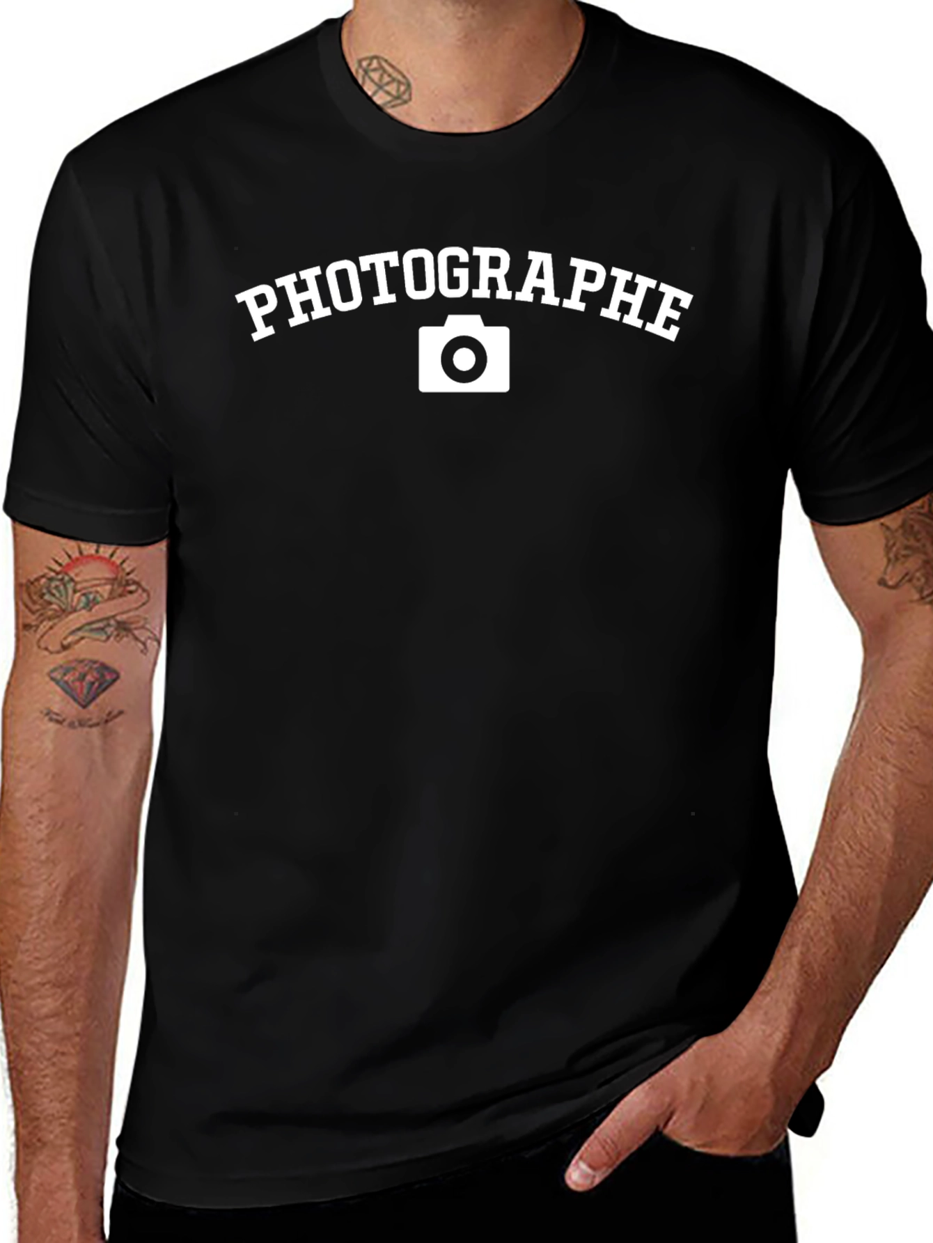 Photographe Black Crew Neck T-Shirt