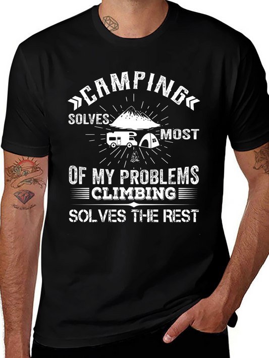 Camping & Climbing Solve My Problems Graphic T-Shirt